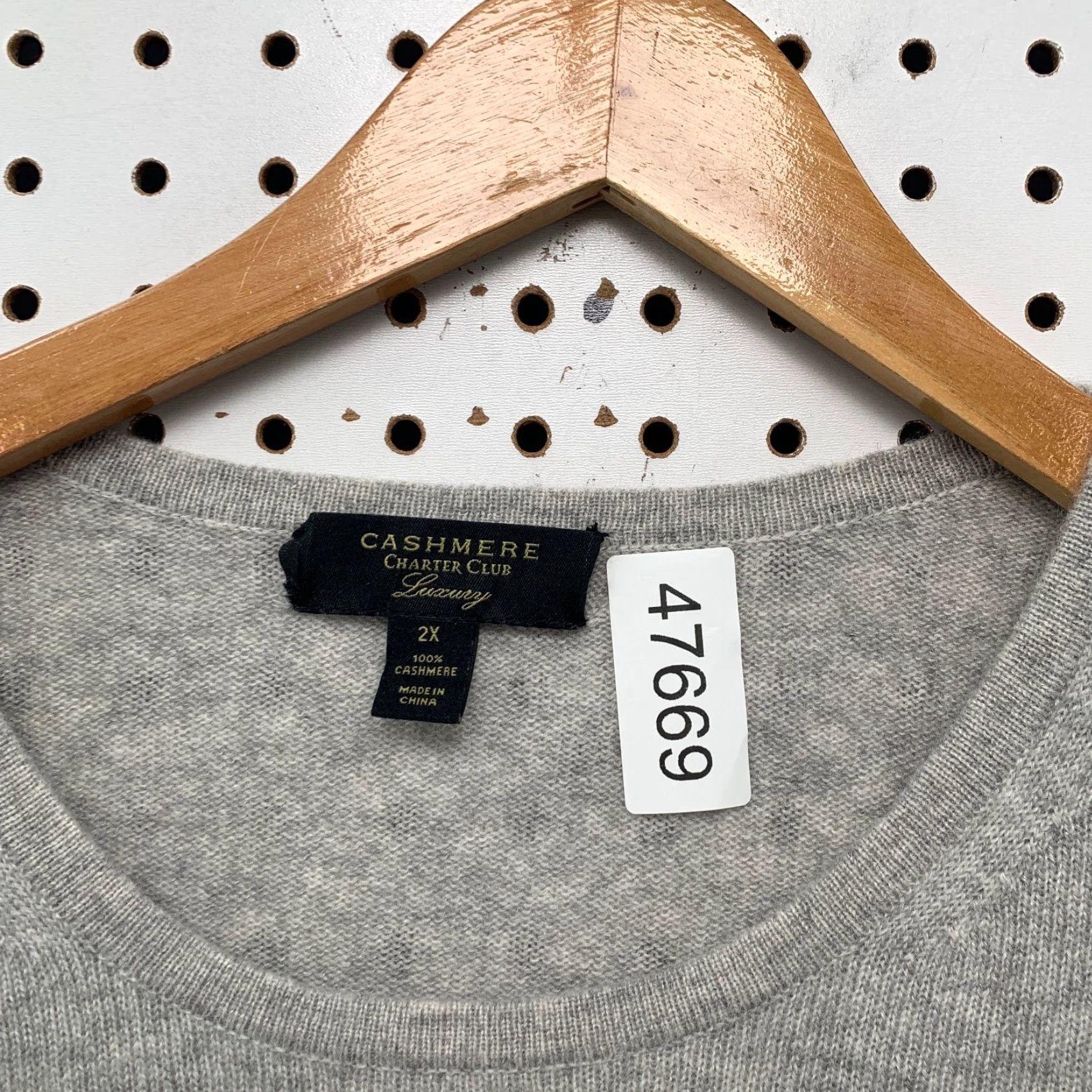 Charter Club Charter Club Sweater 2X Gray Cashmere Pullover Womens Dolman Knit Round Neck Long Sleeve Casual Winter Fall Spring Pullover Vintage No Size XXL / US 16-18 / IT 52-54 - 3 Thumbnail