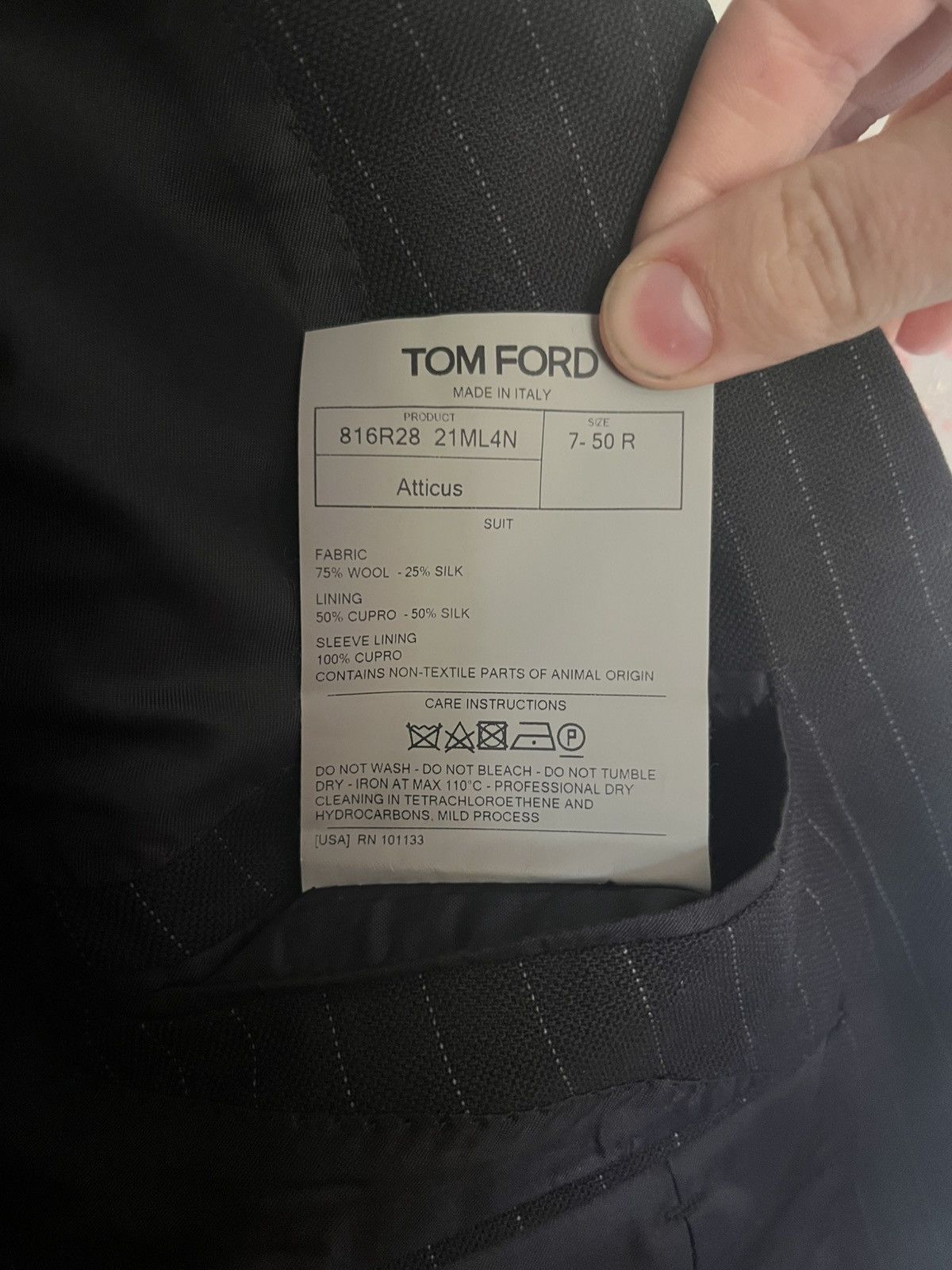 Tom Ford Tom Ford black wool pinstripe blazer uk 40 it 50 Size 40R - 4 Thumbnail