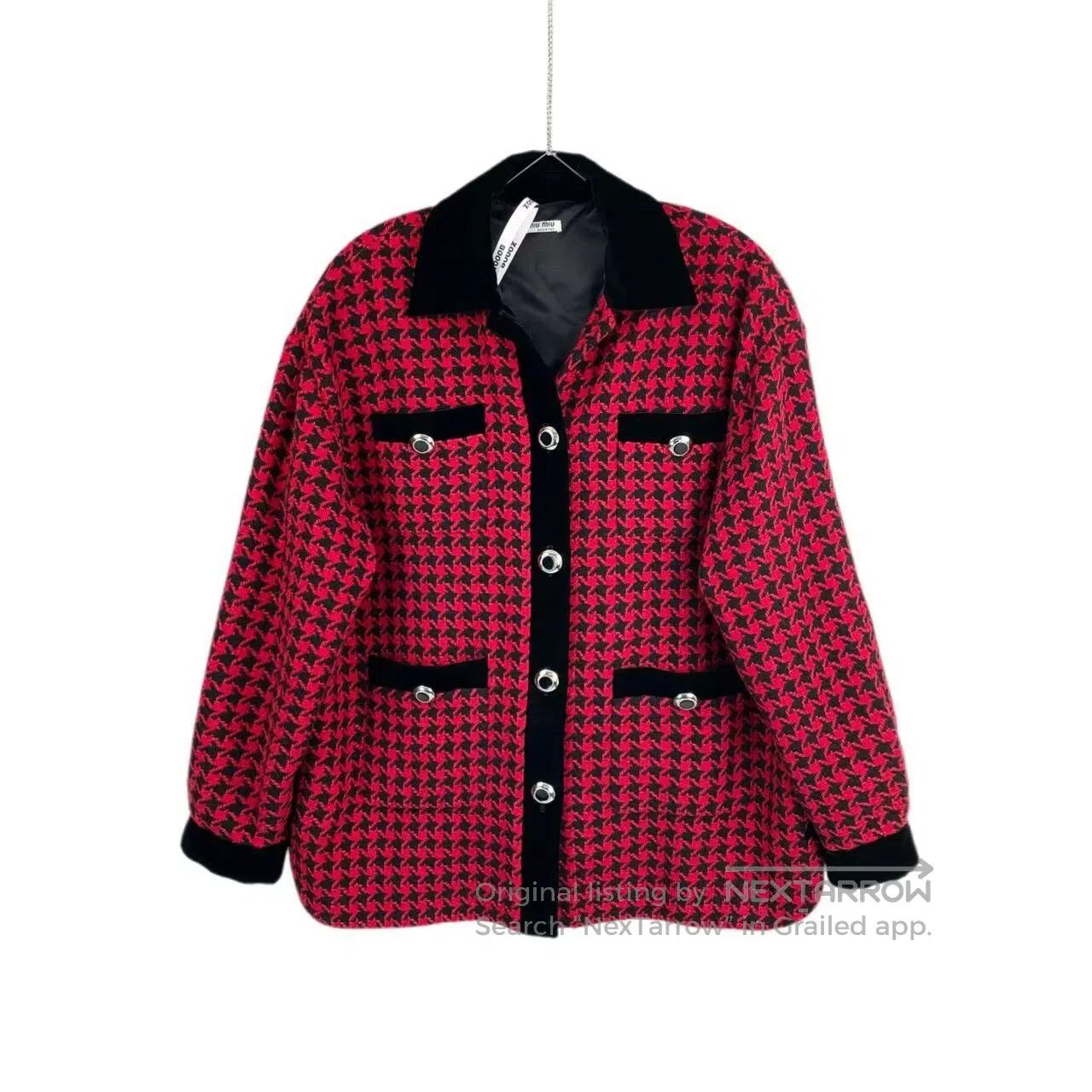 Miu Miu Miu Miu Houndstooth small fragrant jacket| Size XS / US 0-2 / IT 36-38 - 1 Thumbnail