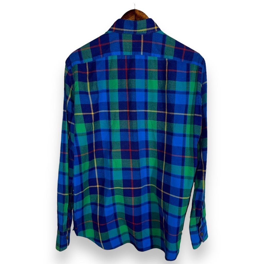 Other Giannetto Portofino Blue & Green Plaid Flannel Button Down Size US L / EU 52-54 / 3 - 10 Thumbnail