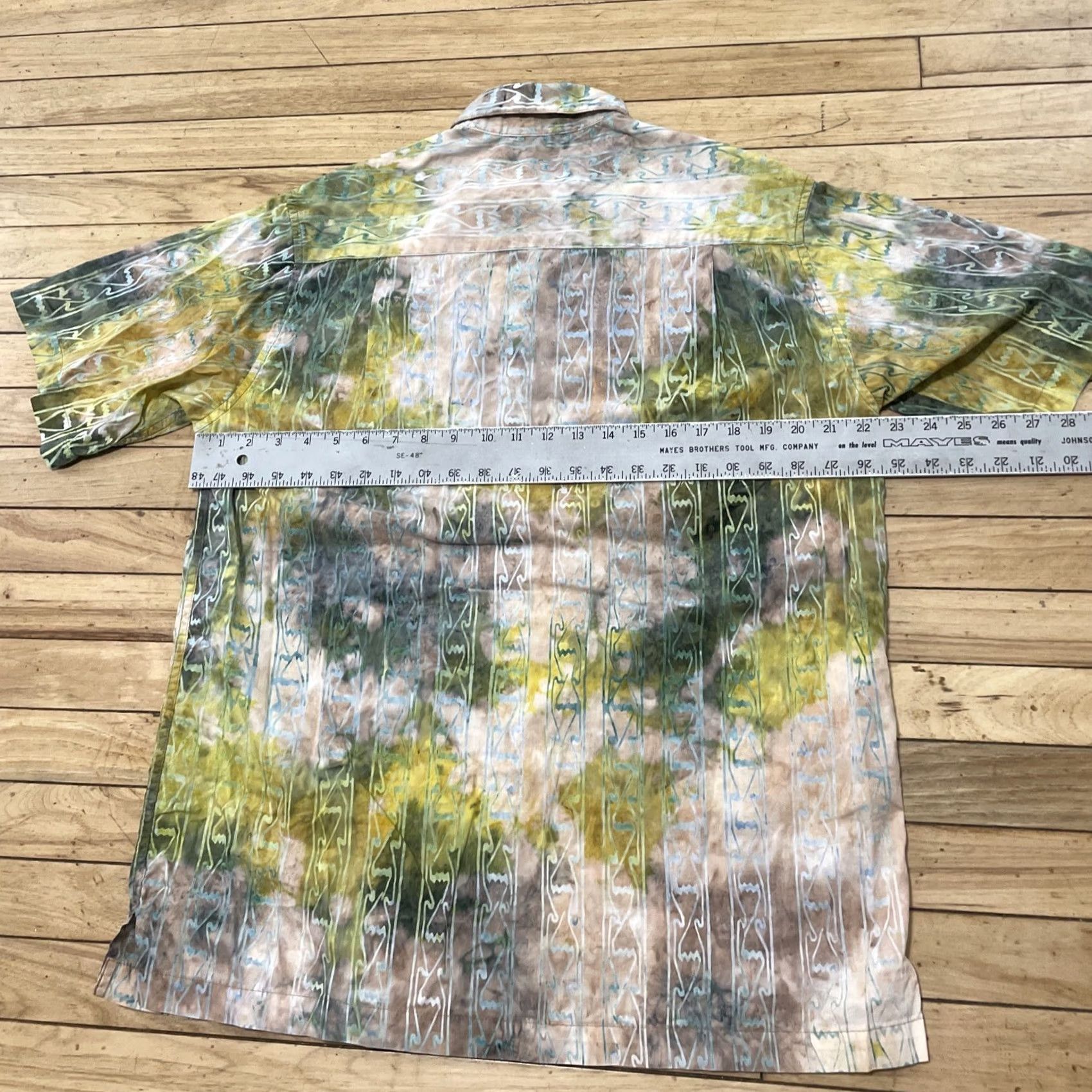 Pinko Basic Options Abstract Button Shirt Men M Green Pink Y2k Geometric Splotch Print Shirt Size US M / EU 48-50 / 2 - 7 Thumbnail