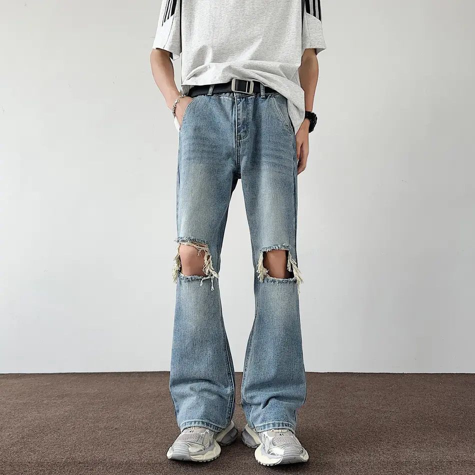 Japanese Brand × Jean Retro loose straight leg micro flared jeans Size US 32 / EU 48 - 4 Thumbnail