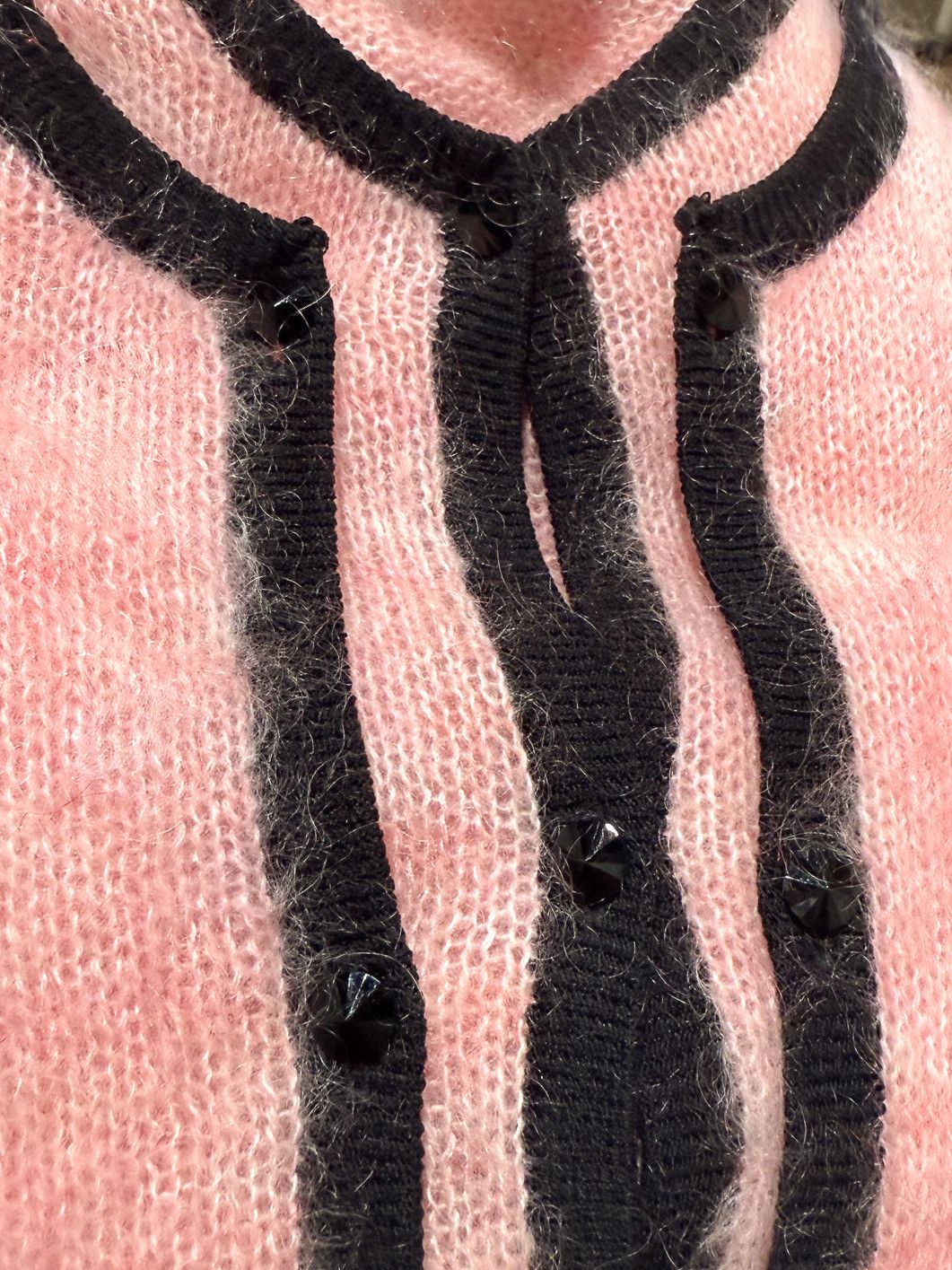 Y/Project Y/Project Pink Mohair Panelled Crop Cardigan Sweater Size XS / US 0-2 / IT 36-38 - 6 Thumbnail