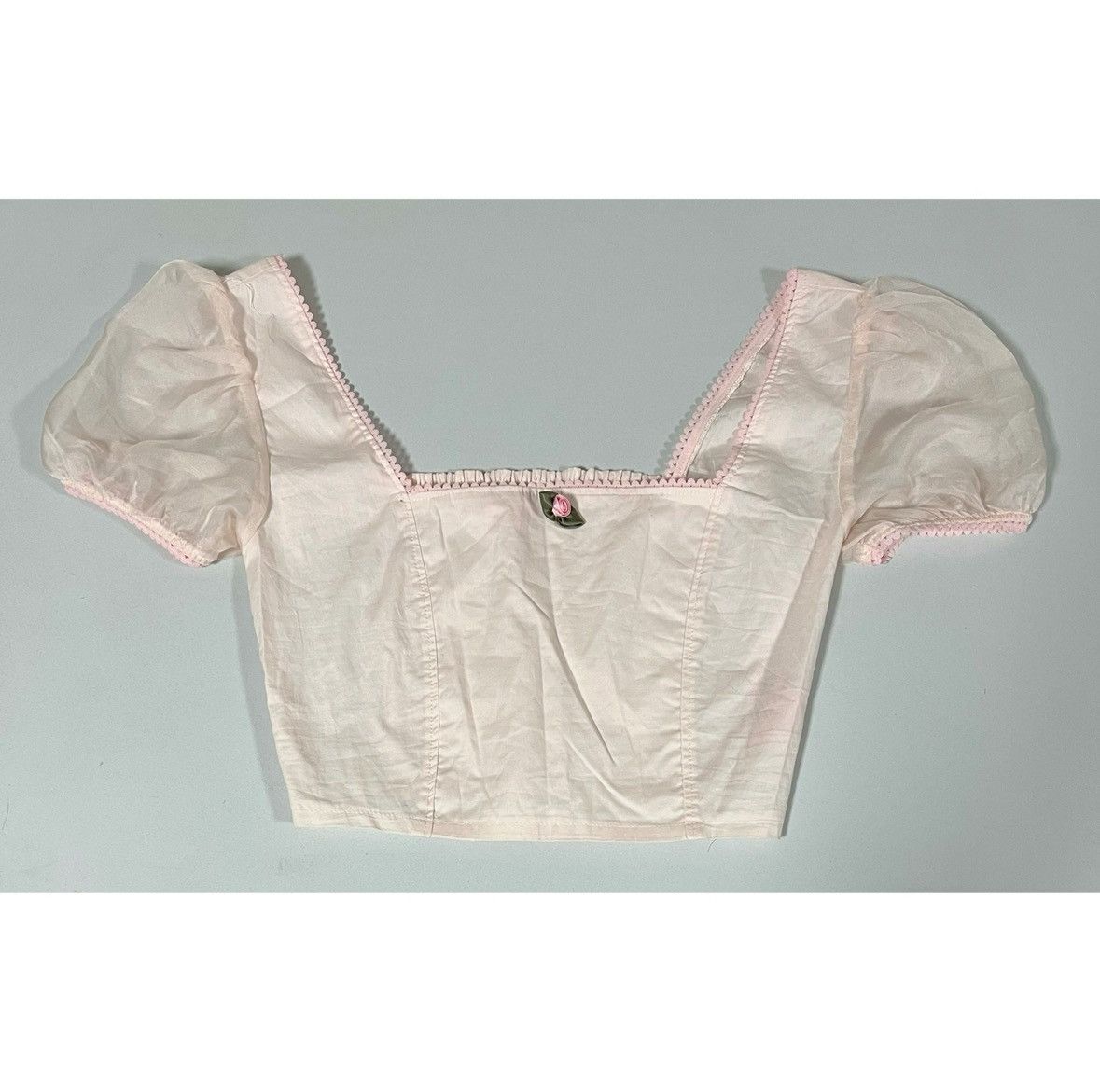 Dolls Kill Sugar Thrillz Pink Pastel Corset Shirt Crop Top Size S 🎀✨ Size S / US 4 / IT 40 - 3 Thumbnail