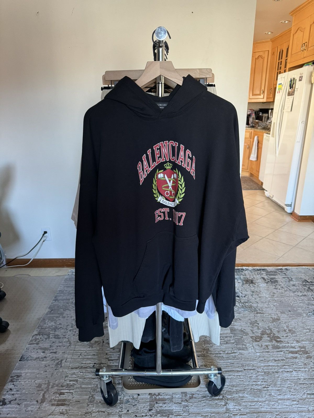 Balenciaga Est 1917 Balenciaga 1917 Navy Hoodie UK