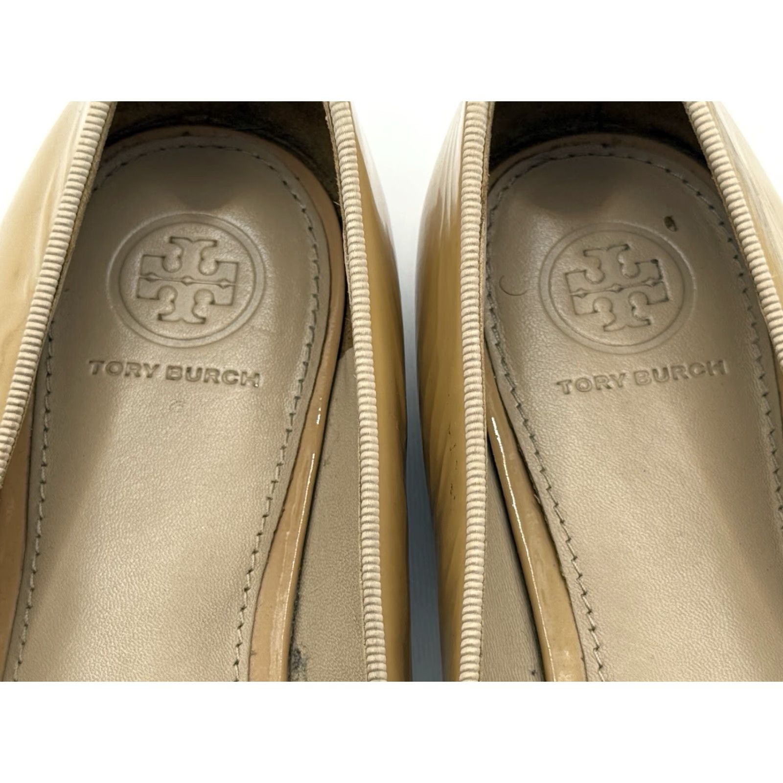 Tory Burch VINTAGE Tory Burch Loafers Women's 8M Beige Patent Leather Slip-On Flats Size US 8 / IT 38 - 5 Thumbnail