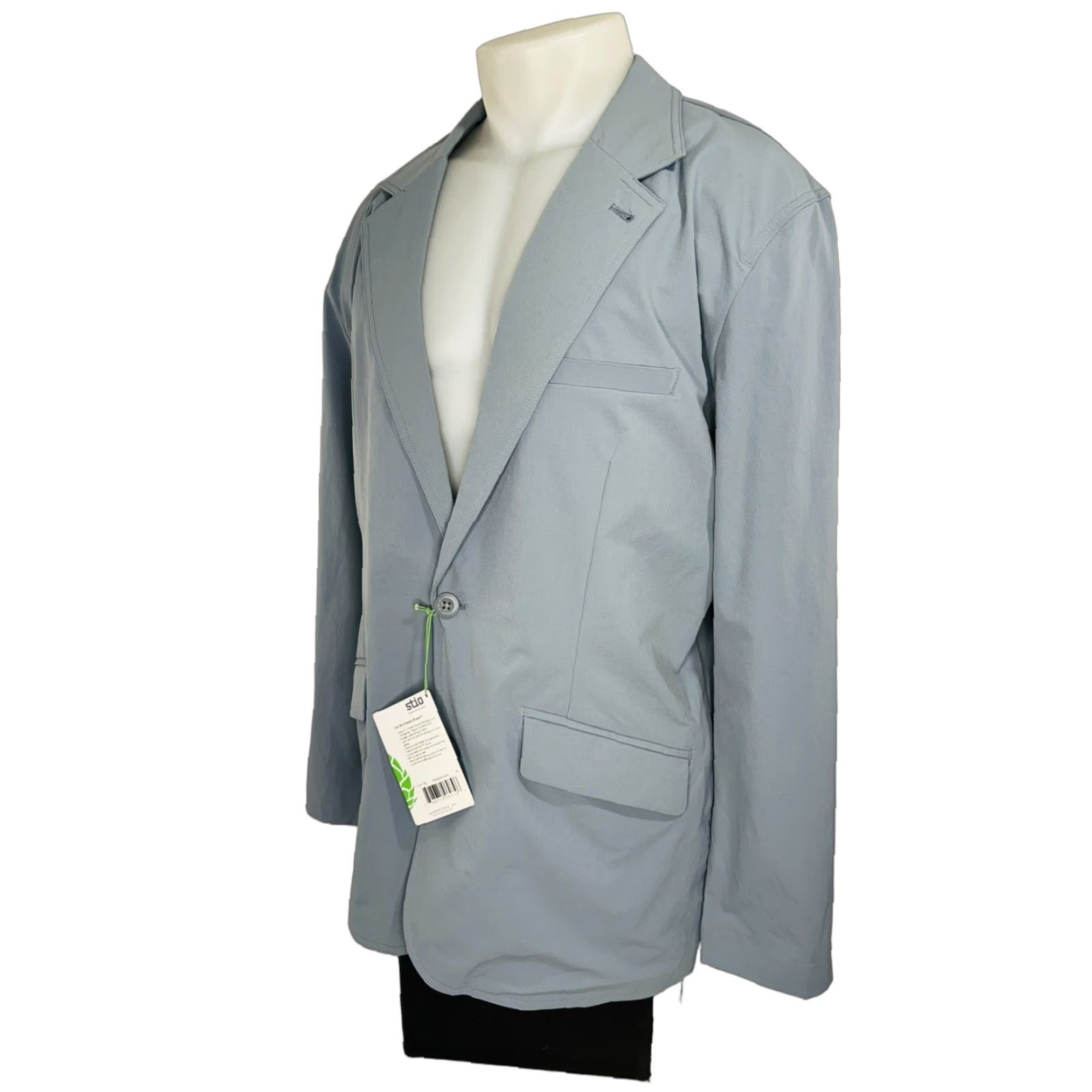 Vintage Stio Blazer Mens 44 Lightweight Travel Nylon Blazer Jacket Blue 90s Style Decade Mens B10.5 Size 44R - 1 Thumbnail