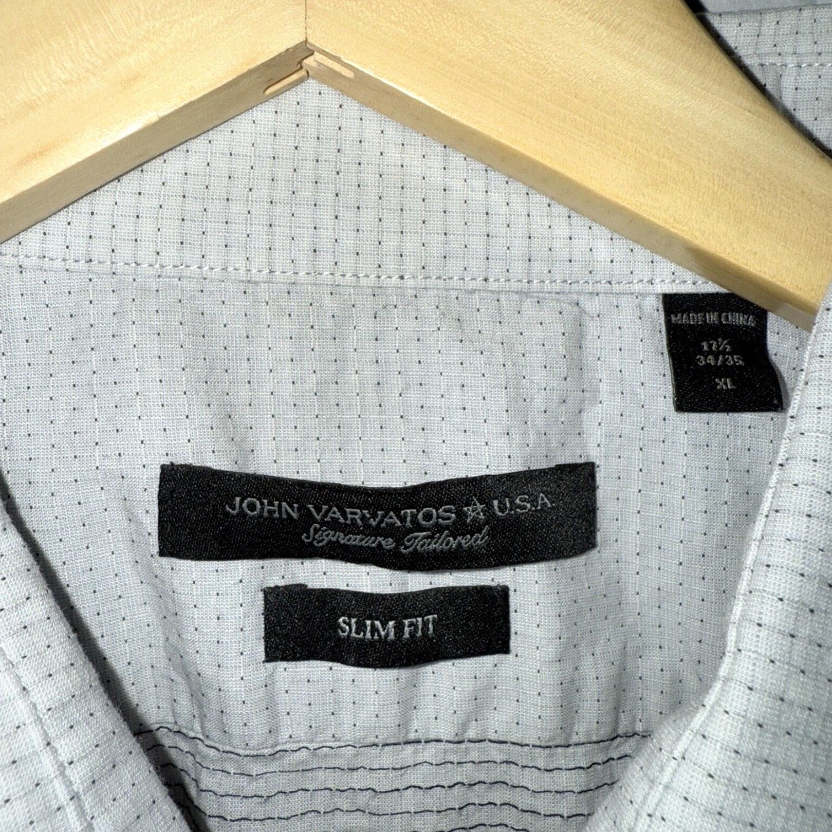 John Varvatos John Varvatos Shirt Slim Fit Button-Down Long Sleeve Men XL Gray Size US XL / EU 56 / 4 - 4 Thumbnail