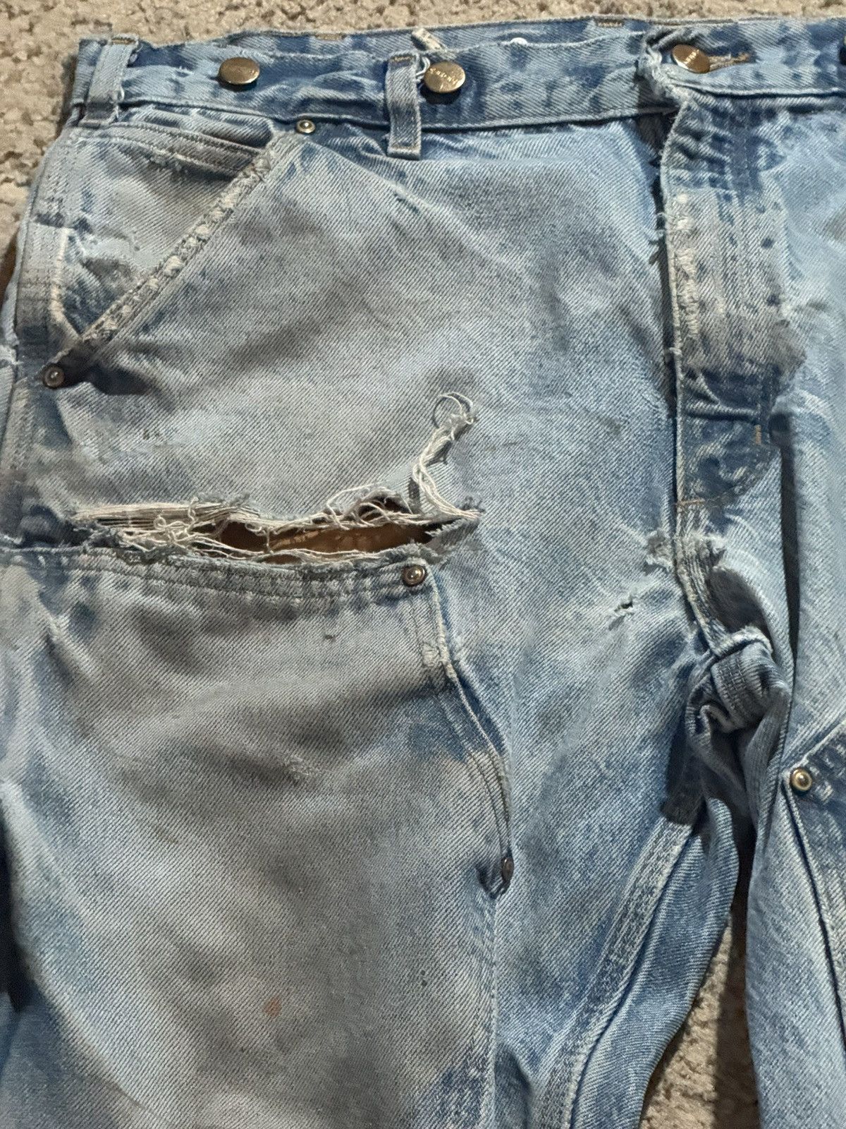 Carhartt Vinateg Double Knee Carpenter Denim Jeans Size US 34 / EU 50 - 3 Thumbnail