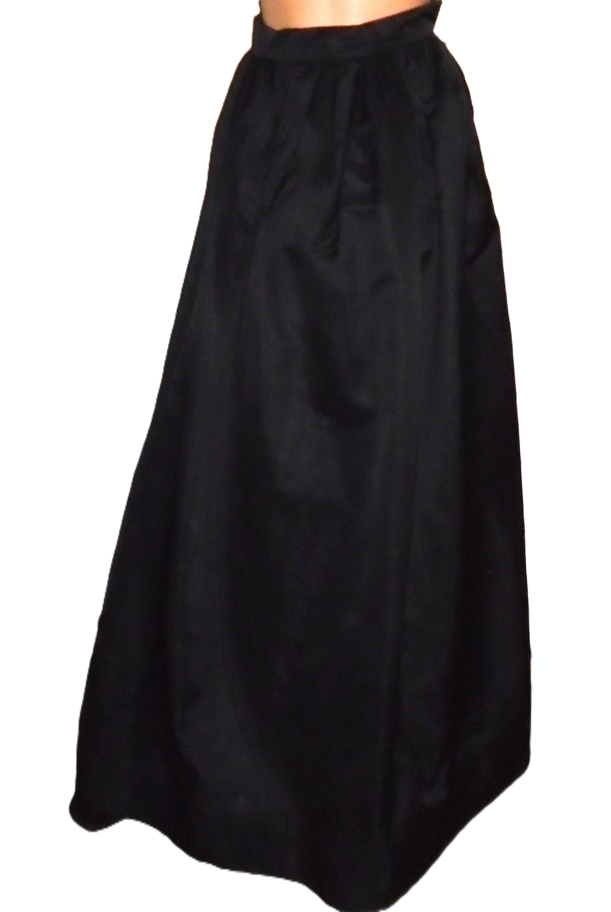 Other Vintage Victor Costa Black Maxi Fool Skirt 2 Size 22" - 3 Thumbnail