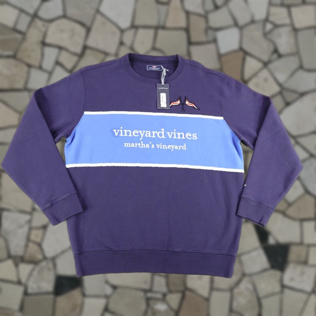 Vineyard Vines Vineyard Vines Sweater Mens Large Nautical Navy Colorblock Fleece Crewneck NEW Size US L / EU 52-54 / 3 - 1 Thumbnail