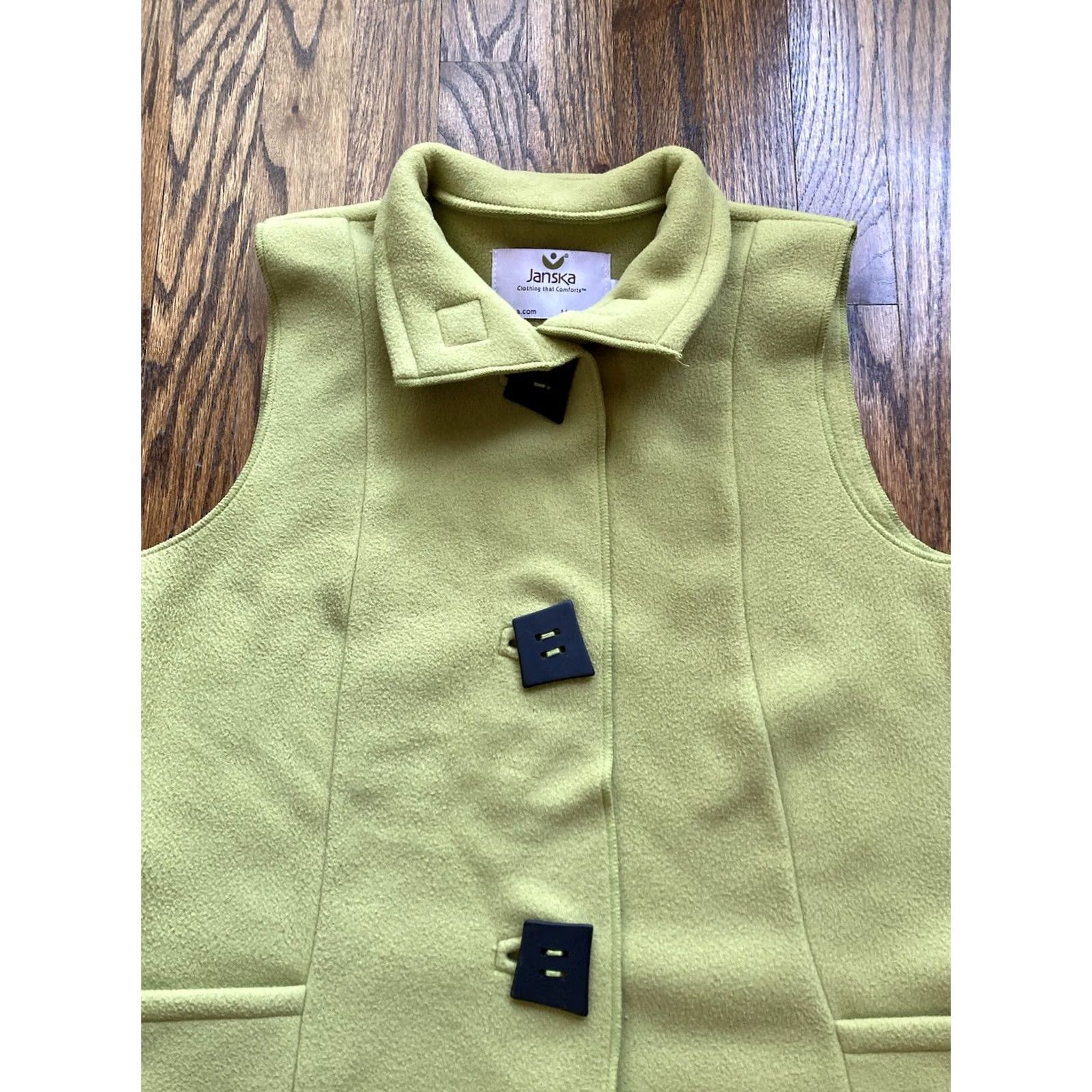 Vintage Janska Fleece Vest Womens Small Light Green Pockets Art to Wear USA Made Size S / US 4 / IT 40 - 4 Thumbnail