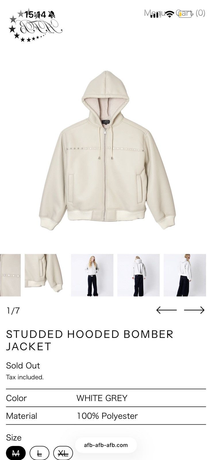 Japanese Brand AFB white studded hooded bomber jacket Size US XL / EU 56 / 4 - 1 Thumbnail