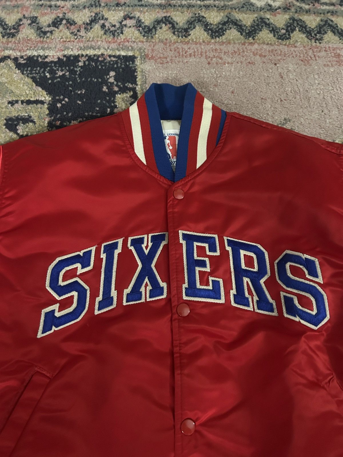 Starter Vintage 90’s Starter Philadelphia 76ers Satin Bomber Jacket Size US M / EU 48-50 / 2 - 3 Thumbnail