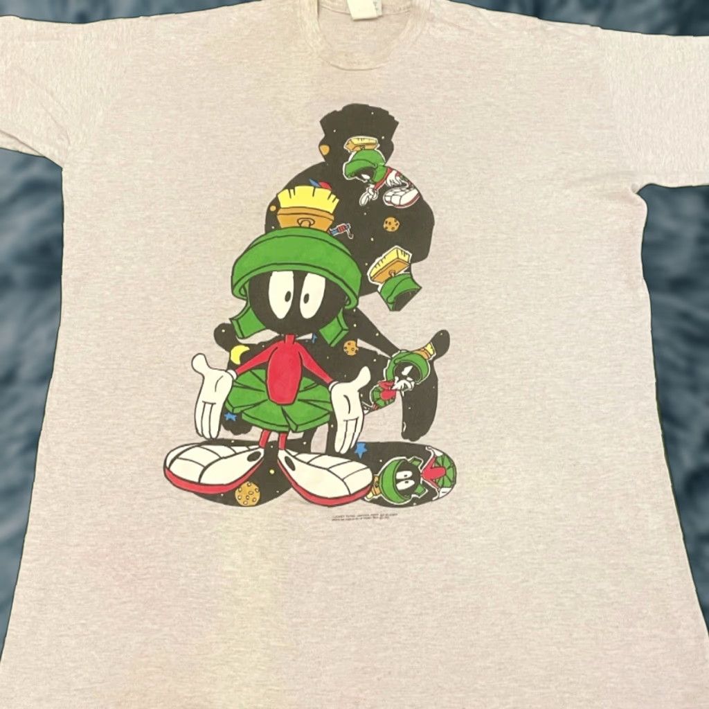 Vintage VINTAGE Marvin The Martian Looney Tunes Shirt Mens XXL Gray 1993 90s Cartoon VTG T-Shirt S Short Sleeve Size US XXL / EU 58 / 5 - 1 Thumbnail