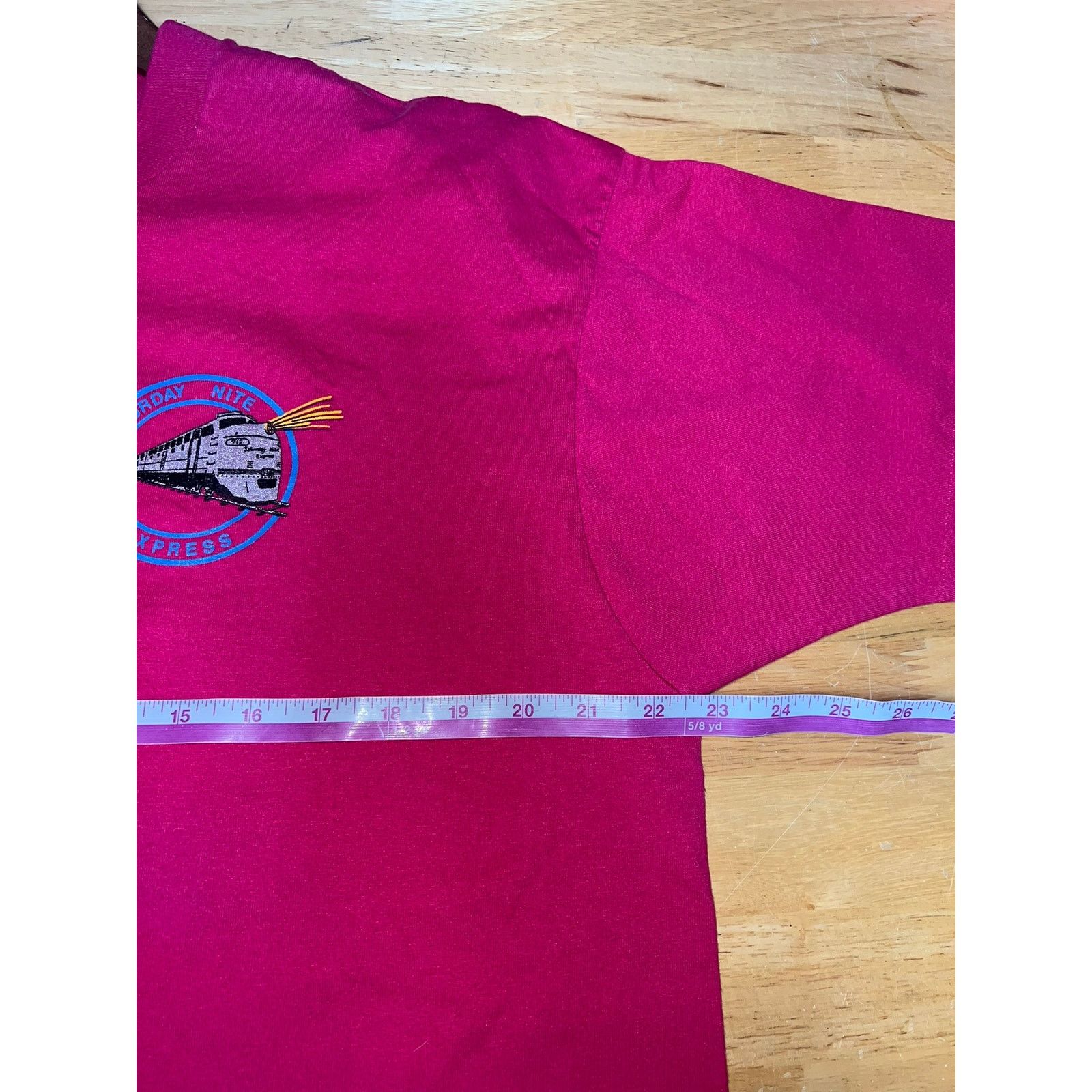 Fruit Of The Loom Vintage Saturday Nite Express Shirt Night Pink Tee 90s XL Size US XL / EU 56 / 4 - 7 Thumbnail