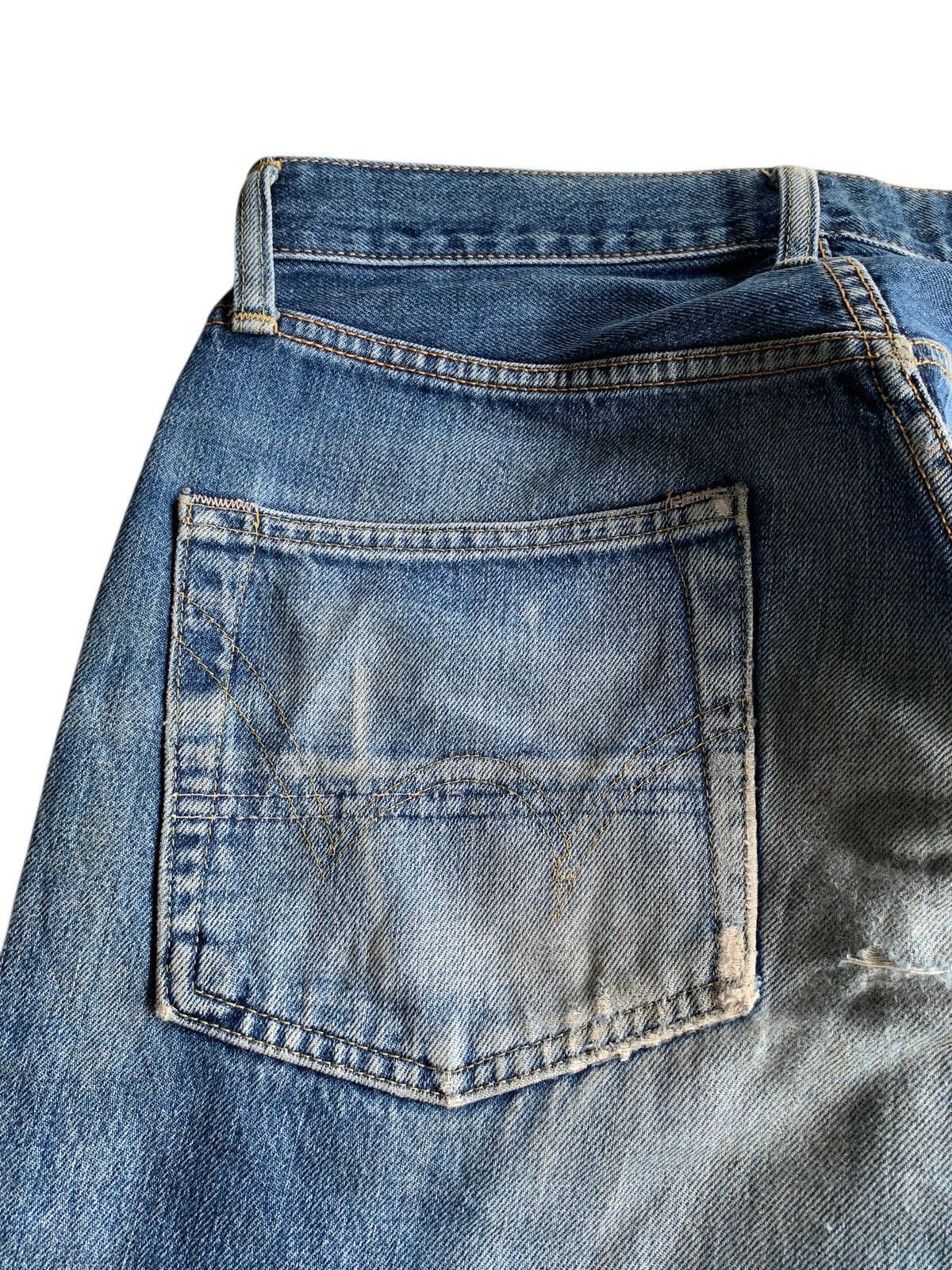If Six Was Nine VINTAGE EDWIN 505 SELVEDGE BAGGY MUDWASH DISTRESSED DENIM Size US 29 - 21 Thumbnail