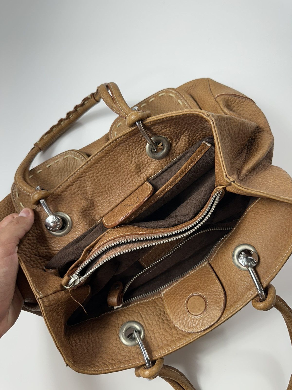 Jil Sander Jil Sander Leather Handbag Brown Vintage Size ONE SIZE - 13 Thumbnail
