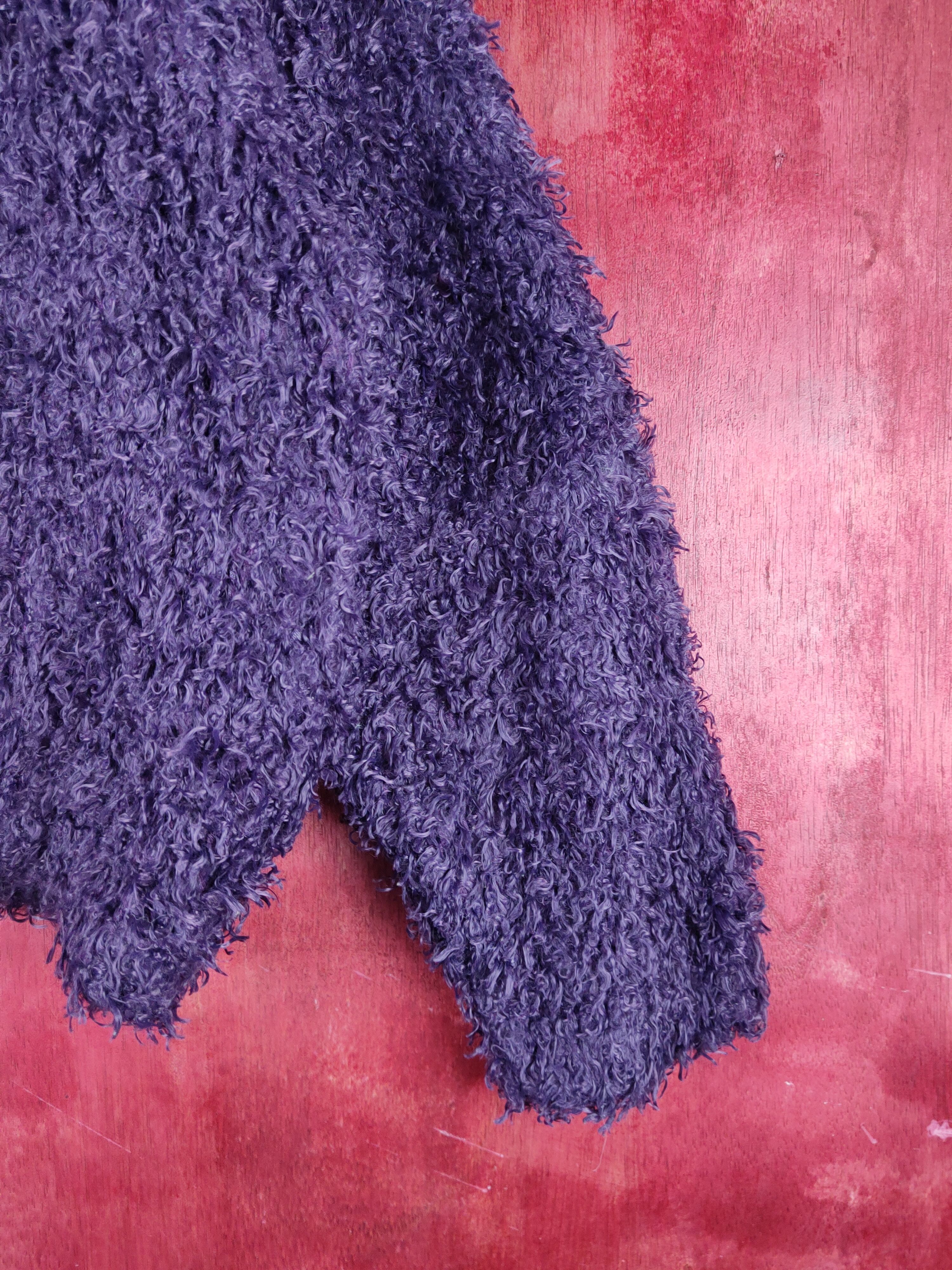 Vintage Mounue Purple Shag Shaggy Fur Mohair Knitwear #S1973 Size M / US 6-8 / IT 42-44 - 6 Thumbnail