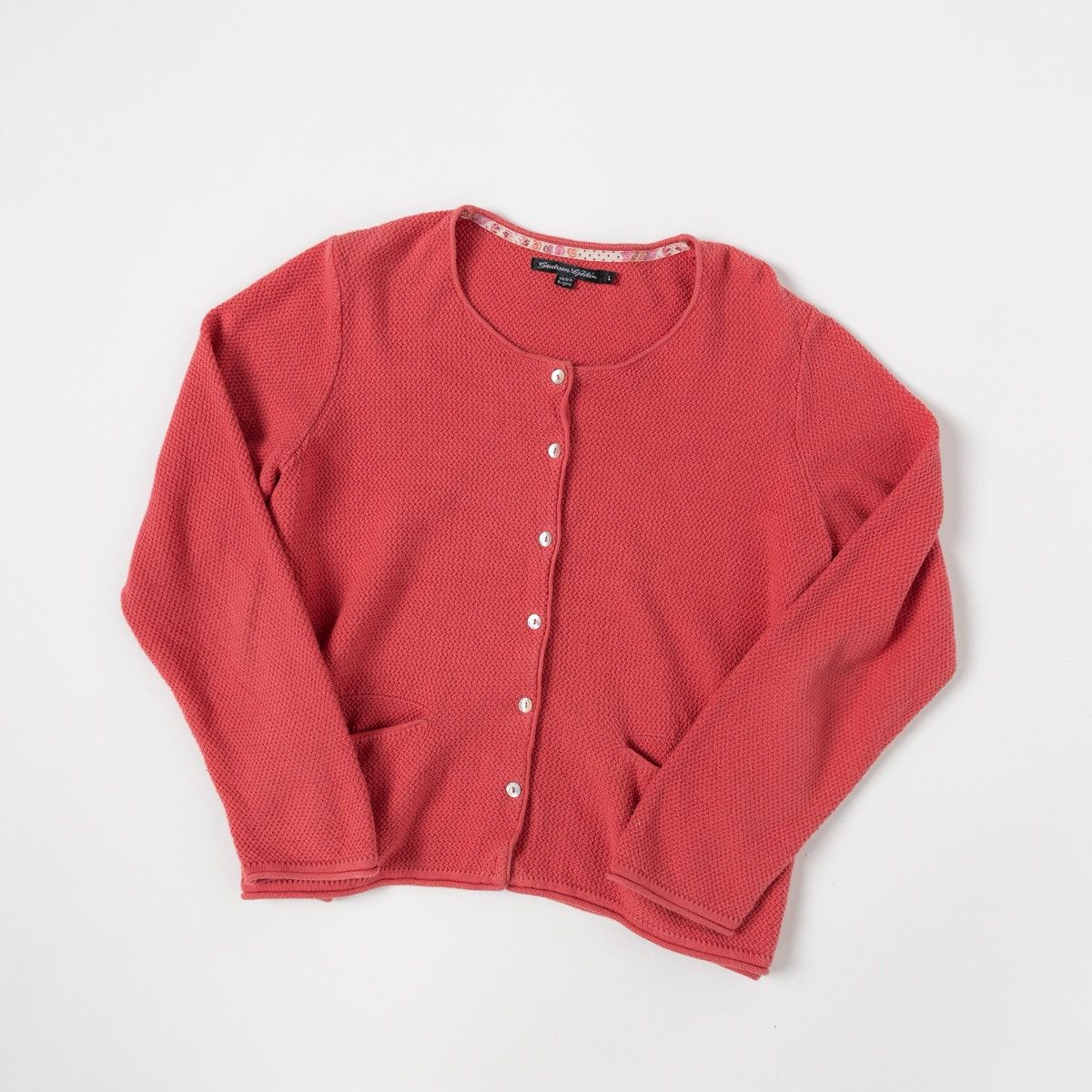 Gudrun Sjoden Gudrun Sjoden Womens Cardigan Knit Coral Button Front Size L / US 10 / IT 46 - 1 Thumbnail