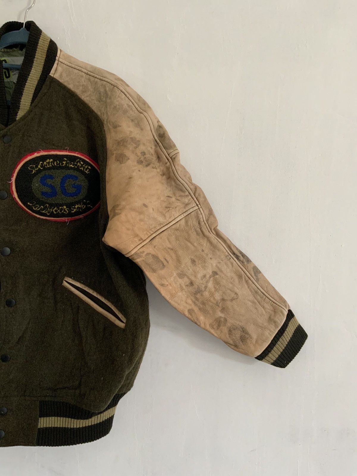 Genuine Leather Vintage Silk Road Wool Leather Rusty Varsity Jacket Size US M / EU 48-50 / 2 - 8 Thumbnail