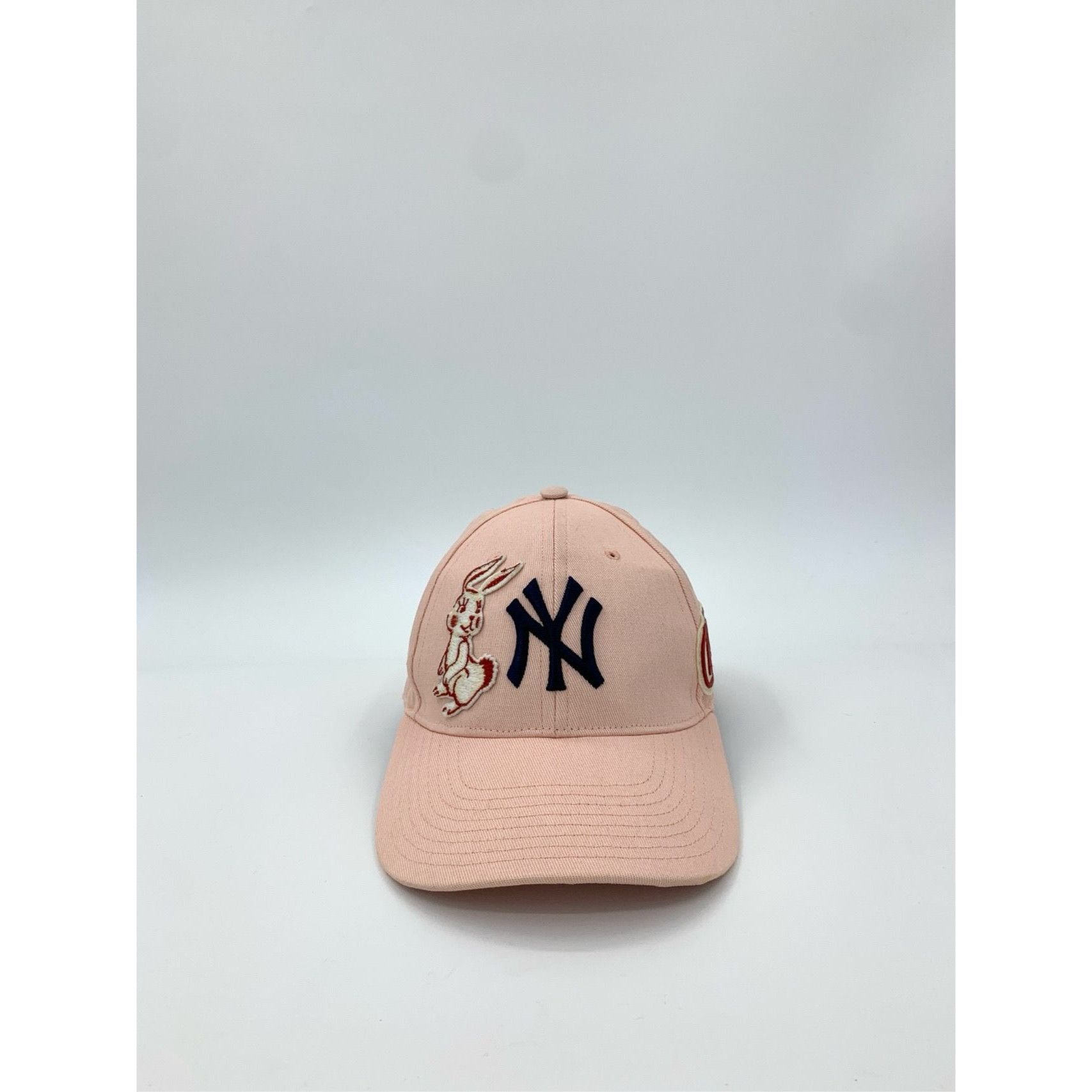 Gucci Gucci X MLB NY Yankees Pink Embroidered Rabbit Baseball Cap Size ONE SIZE - 4 Thumbnail