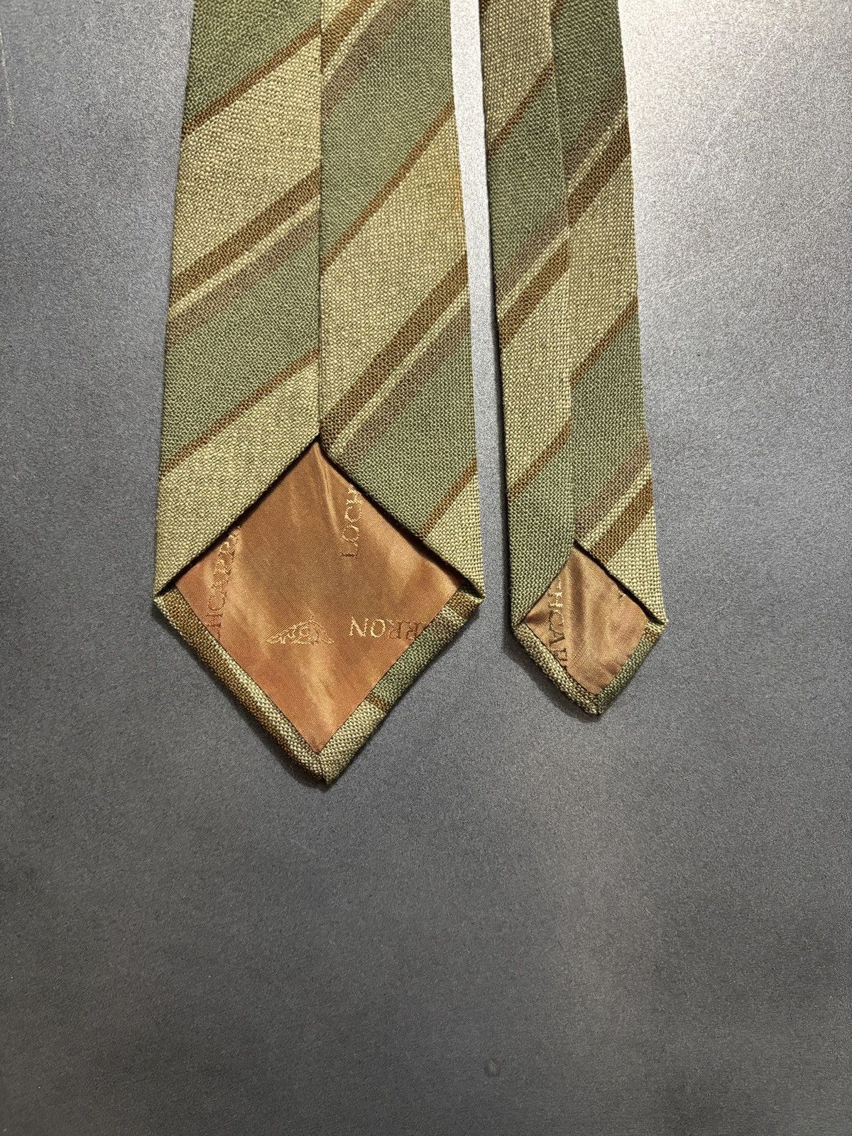 Vintage Made in Scotland Vintage Wool Tie Crofter Striped Green 70s Size ONE SIZE - 7 Thumbnail