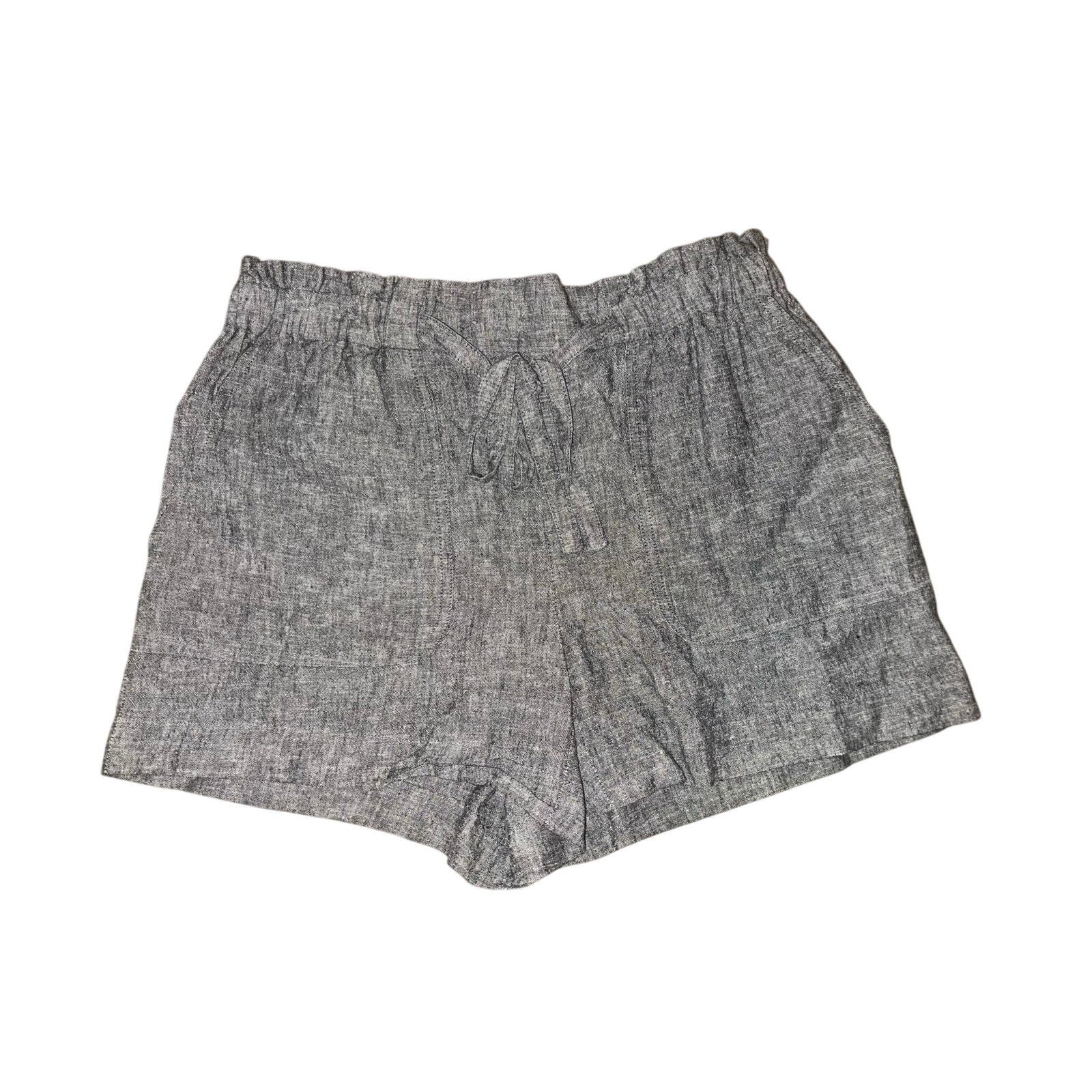 Calvin Klein Gray Pull on Elastic Shorts Linen Blend Casual Chic Summer Size 28" / US 6 / IT 42 - 1 Thumbnail