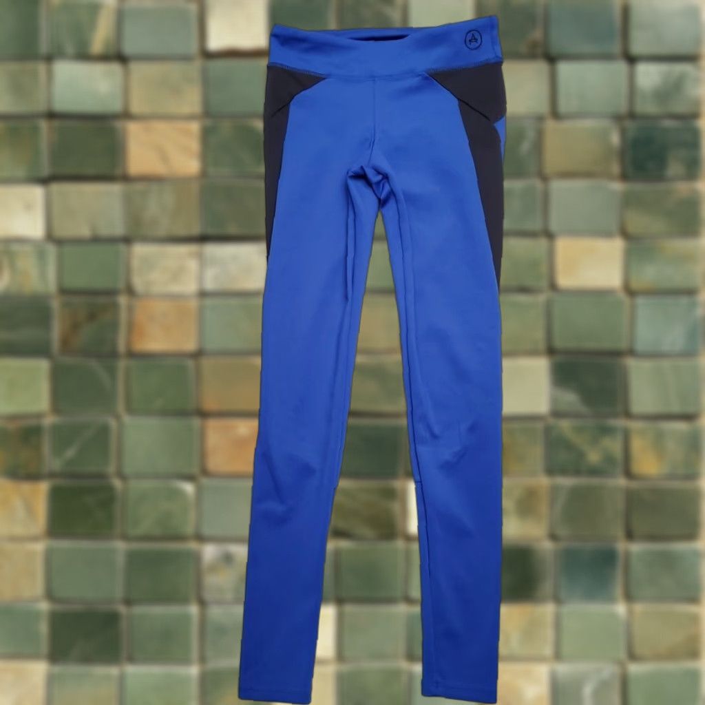 Vintage Aether Leggings Womens Blue I Performance Stretch Blend Pants Yoga Athleisure Size 32" / US 10 / IT 46 - 1 Thumbnail