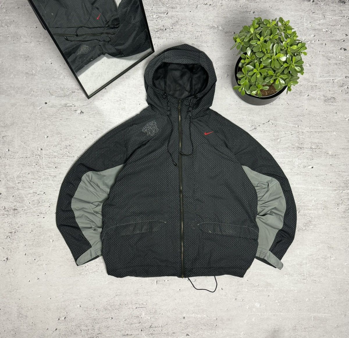 00s Nike Vintage Airmax Double Swoosh Nylon Hooded Jacket