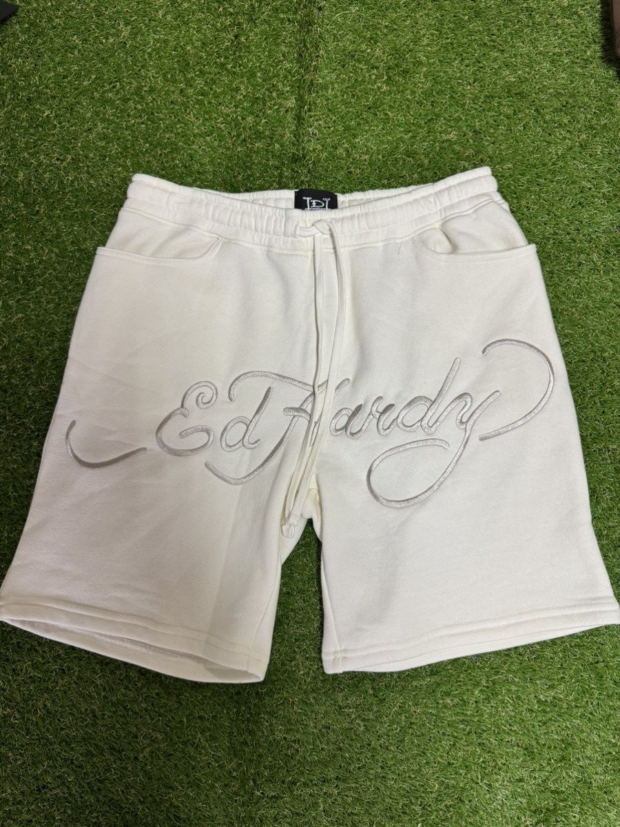 Ed Hardy Ed Hardy Embroidered Sweatshorts Size US 32 / EU 48 - 1 Thumbnail