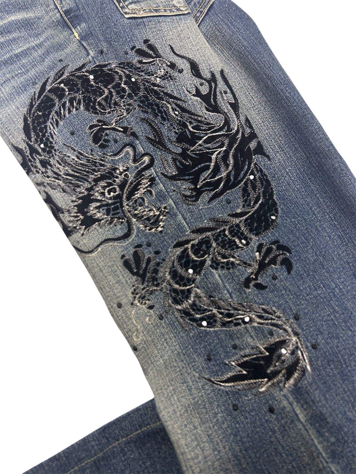 Japanese Brand × Vintage Vintage Japanese DIXIE JEANS Dragon Flare Denim Size US 30 / EU 46 - 8 Thumbnail