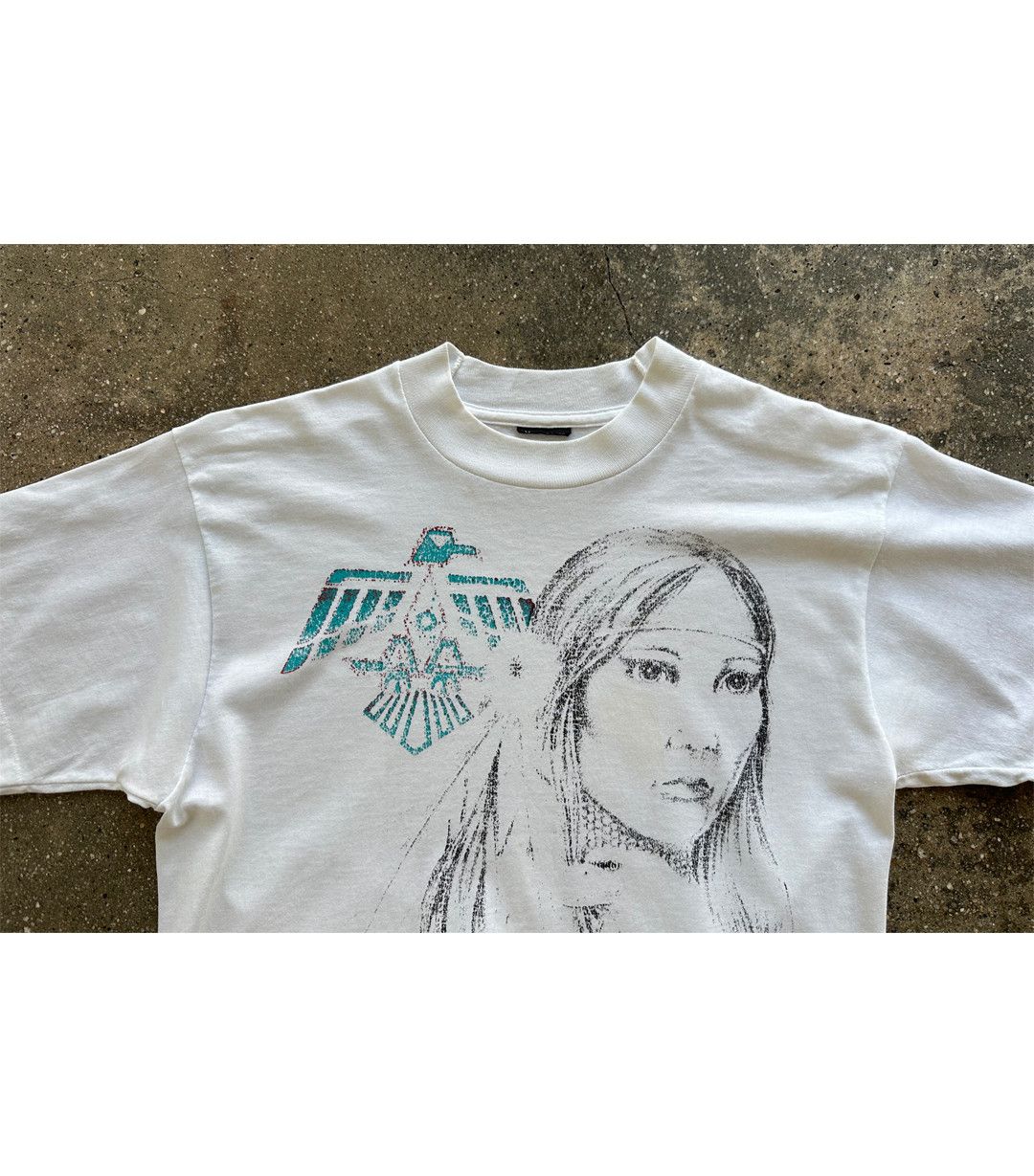 Vintage 90's Vintage Native American Woman T-Shirt Size US M / EU 48-50 / 2 - 5 Thumbnail