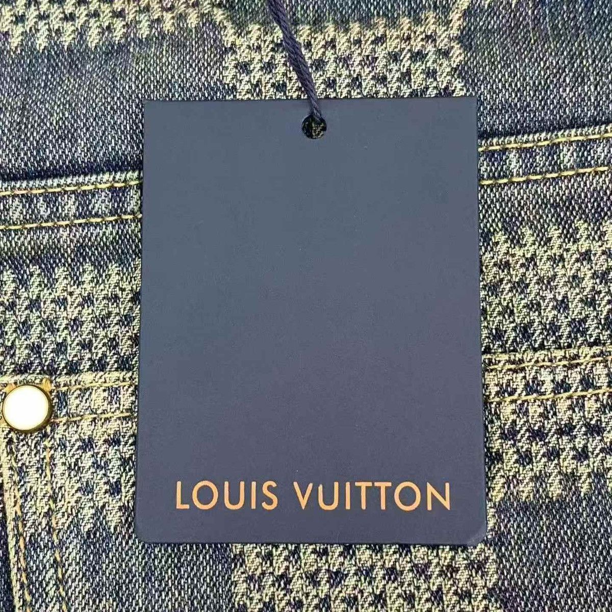 Louis Vuitton Louis Vuitton 33 Damier Denim Skate Pants Dark Blue Size US 33 - 6 Thumbnail