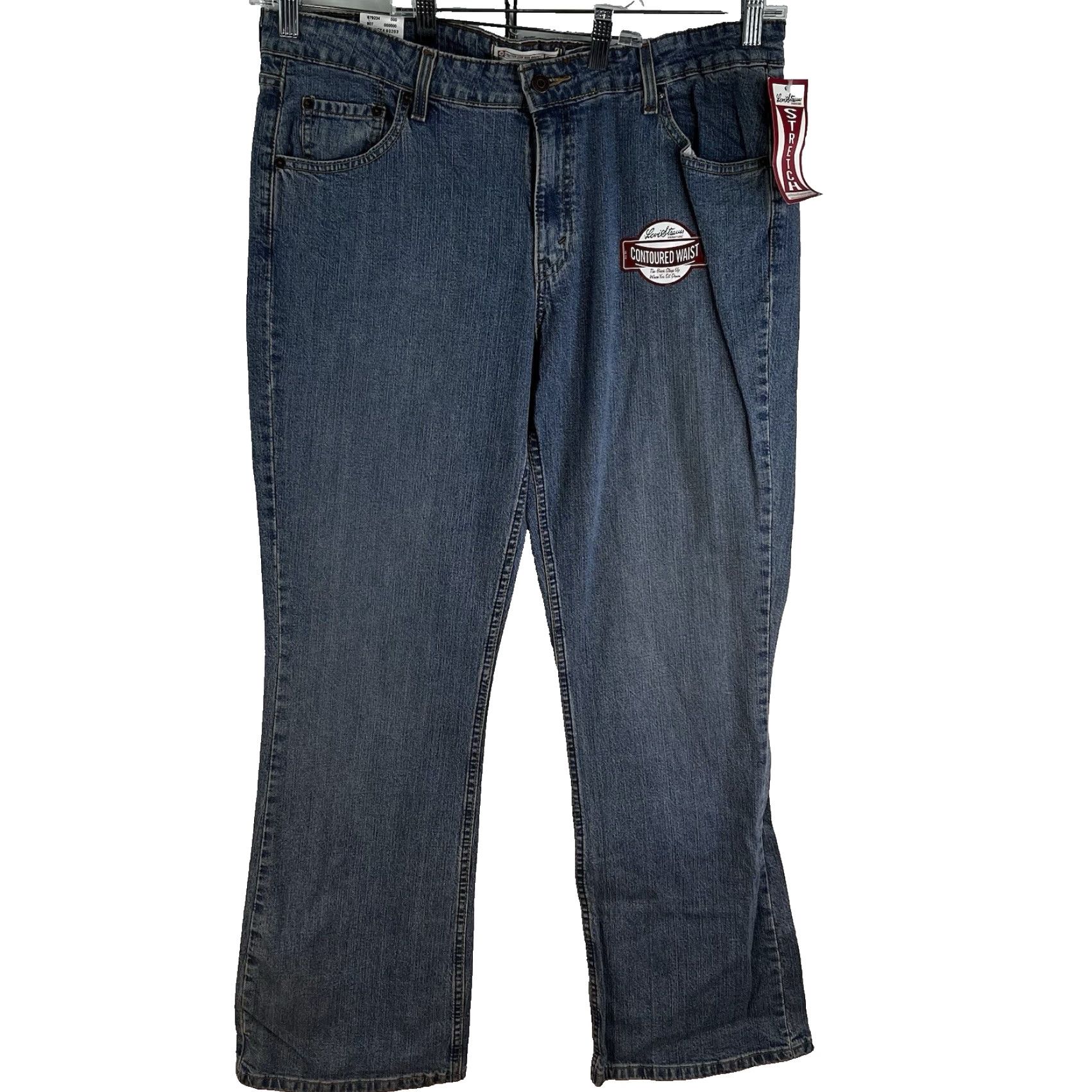 Levi's VINTAGE Levi's Signature Modern Boot Cut Denim Jeans Women 16 Blue 39x33 NWT Slim Stretch Leather Logo Zipper Button 5-Pocket Jeans Mens? Size 38" / US 16 / IT 52 - 2 Thumbnail