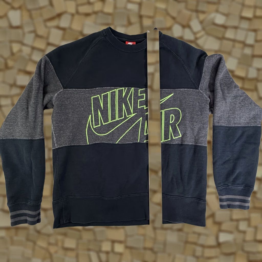 Nike Nike Air Crewneck Patchwork Neon Large Pullover Sweatshirt Mens Regular Green Size US L / EU 52-54 / 3 - 1 Thumbnail