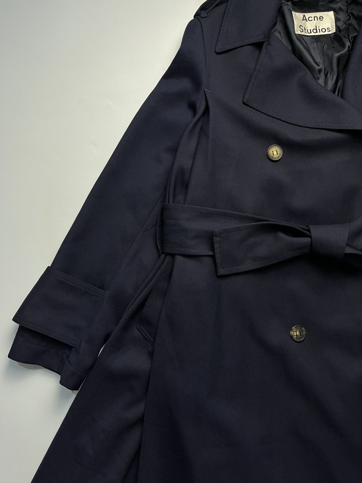 Acne Studios Acne Studios Olwen Twill Trench Coat Size XXS / US 00 / IT 34 - 5 Thumbnail