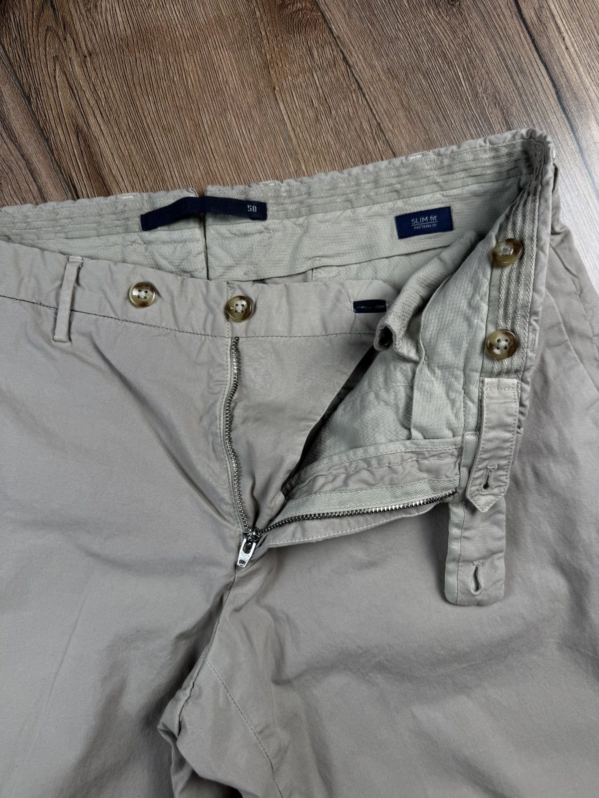 Incotex Incotex Slim Fit Beige Chinos Cotton Elastane Size 50 Size US 34 / EU 50 - 7 Thumbnail