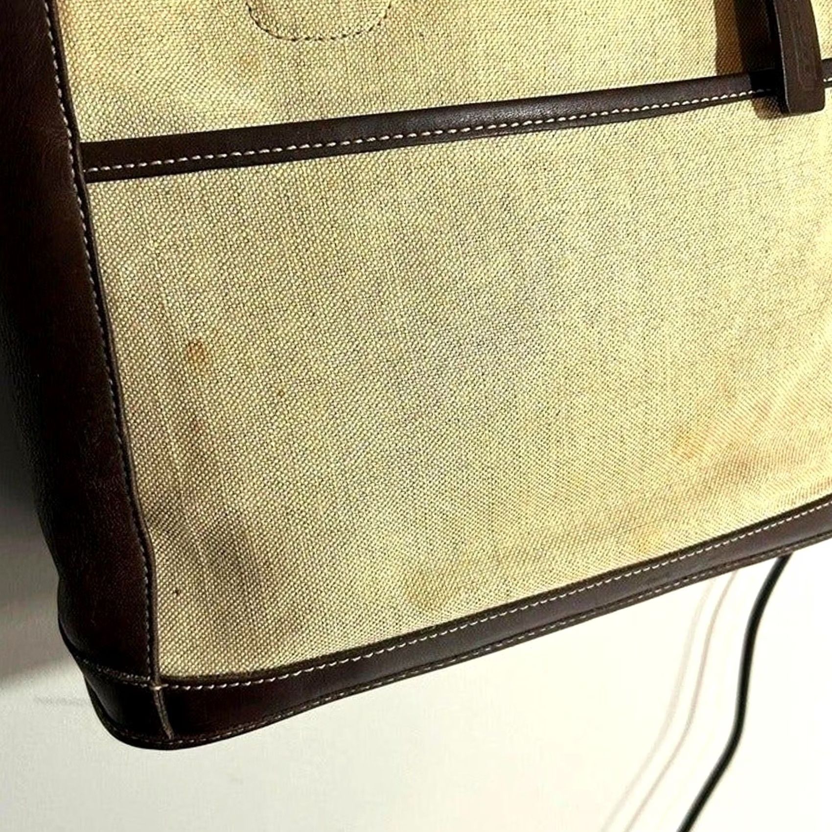 Coach VINTAGE Coach Bag Top Handle Bag Women 1998 Usa Canvas Leather Brown D9X6121 Size ONE SIZE - 3 Thumbnail