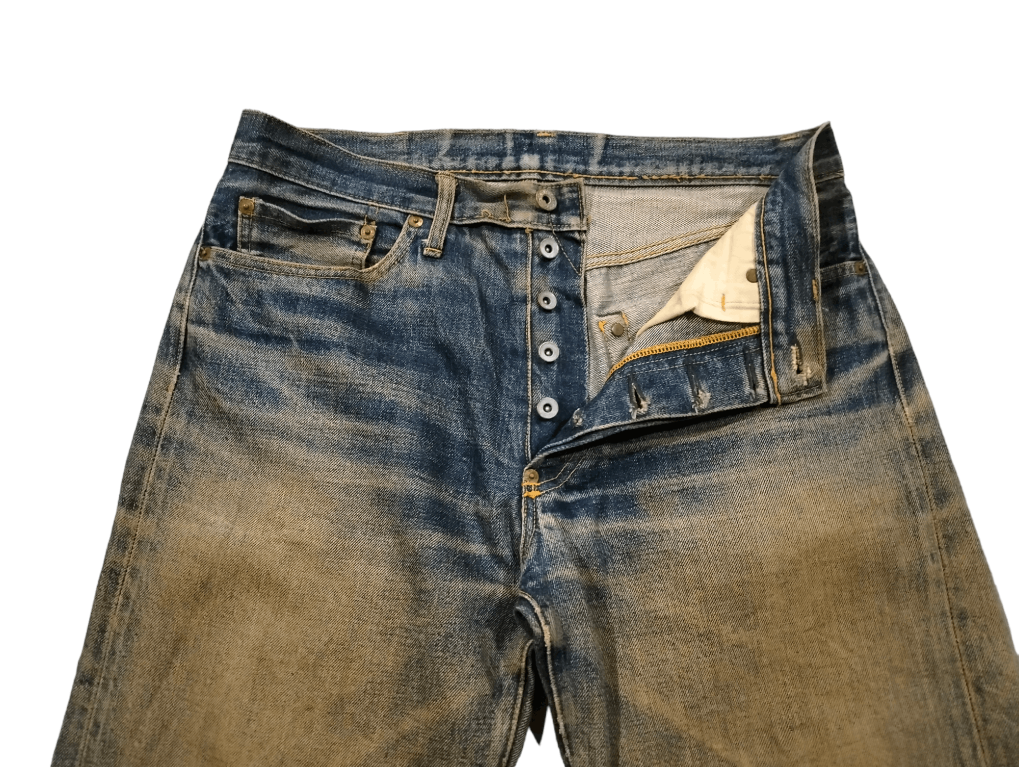 Japanese Brand Vintage Acoustic Salvage Distressed Denim Pants Size US 33 - 8 Thumbnail