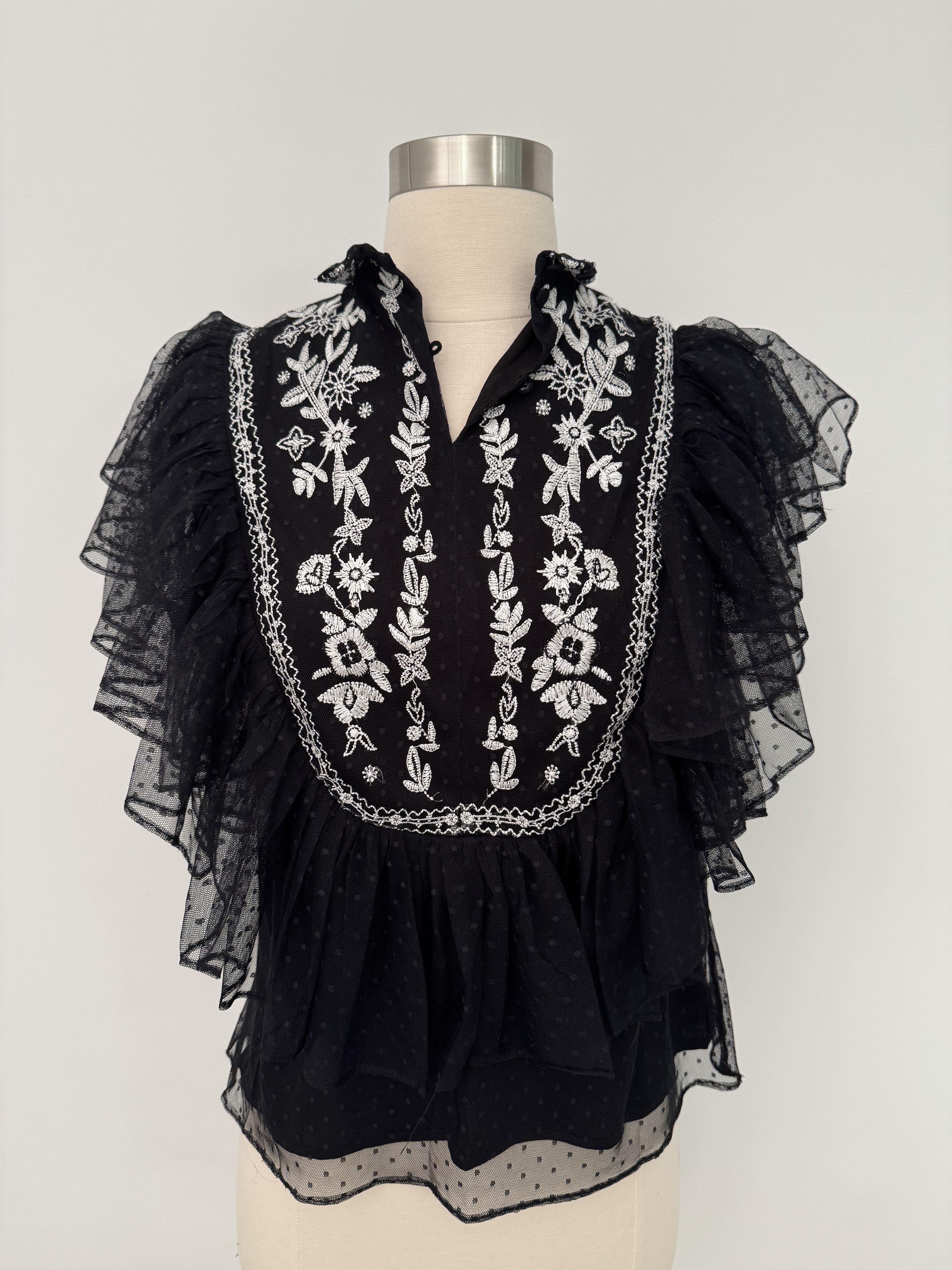 Anthropologie Stellah Lacey Top Size XS / US 0-2 / IT 36-38 - 1 Thumbnail