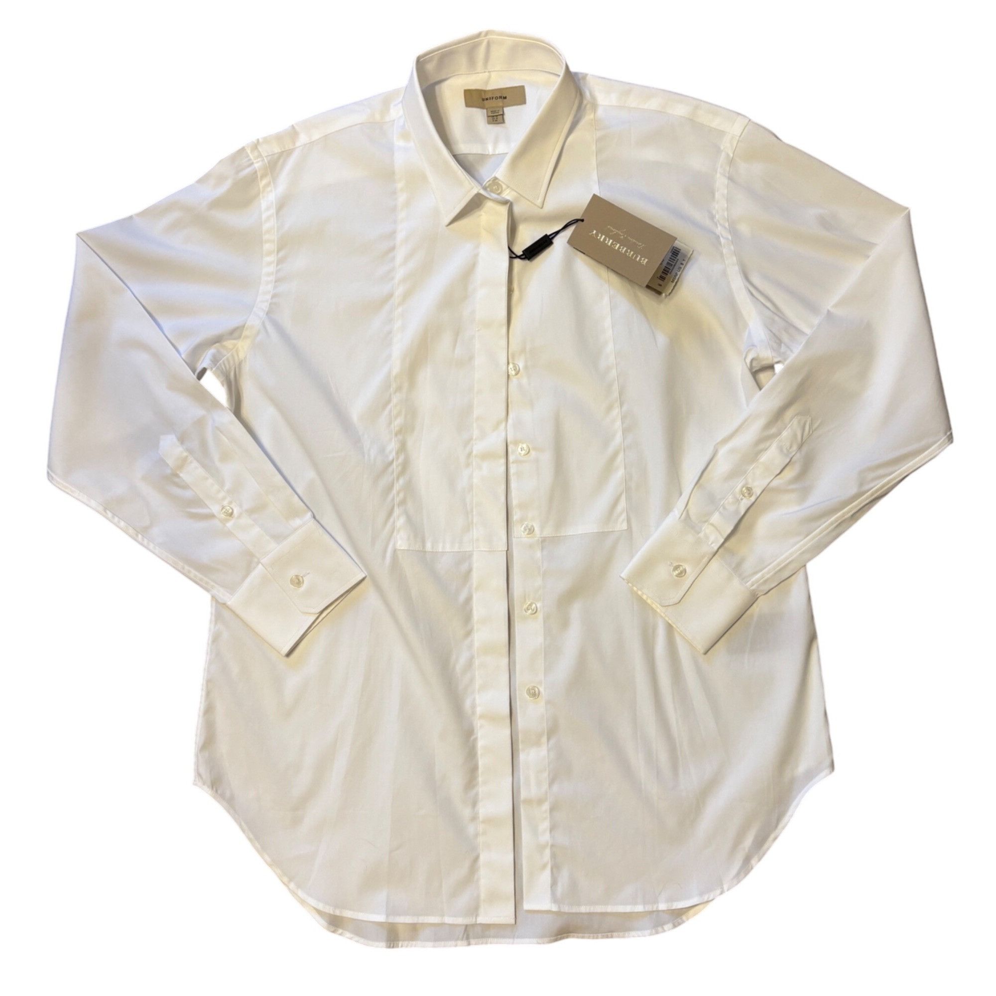 Burberry NWT Burberry London 12 UK 14 Uniform White Tuxedo Shirt Blou Size XL / US 12-14 / IT 48-50 - 2 Thumbnail