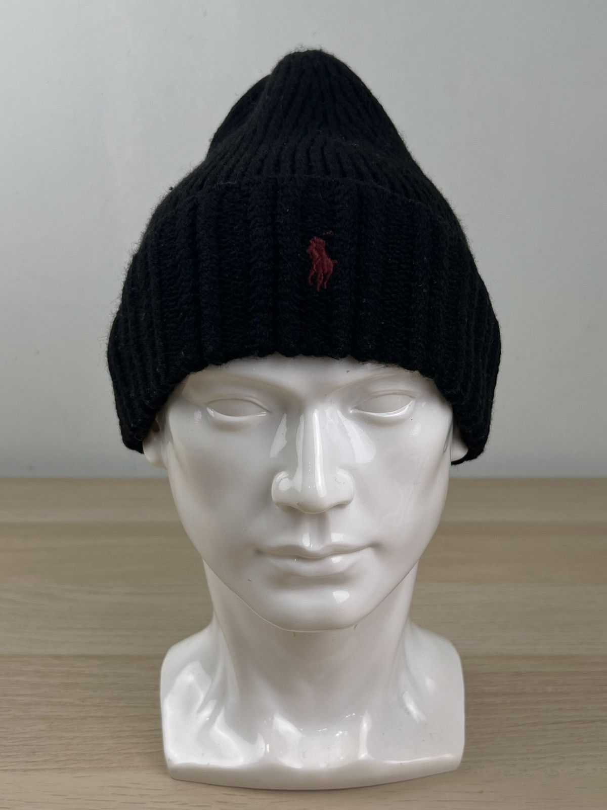 Polo Ralph Lauren Vintage Polo Ralph Lauren 90s Black Beanie Wool Hat Snow Cap Size ONE SIZE - 2 Thumbnail