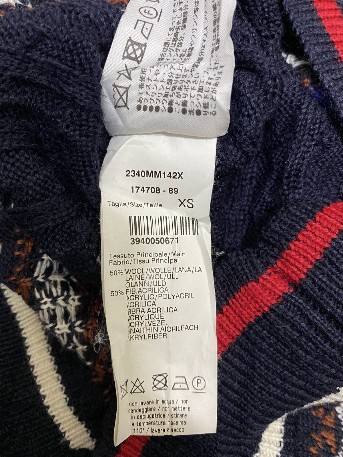 MSGM MSGM Milano Spell Out Navajo Design Knit (C1) Size US S / EU 44-46 / 1 - 6 Thumbnail