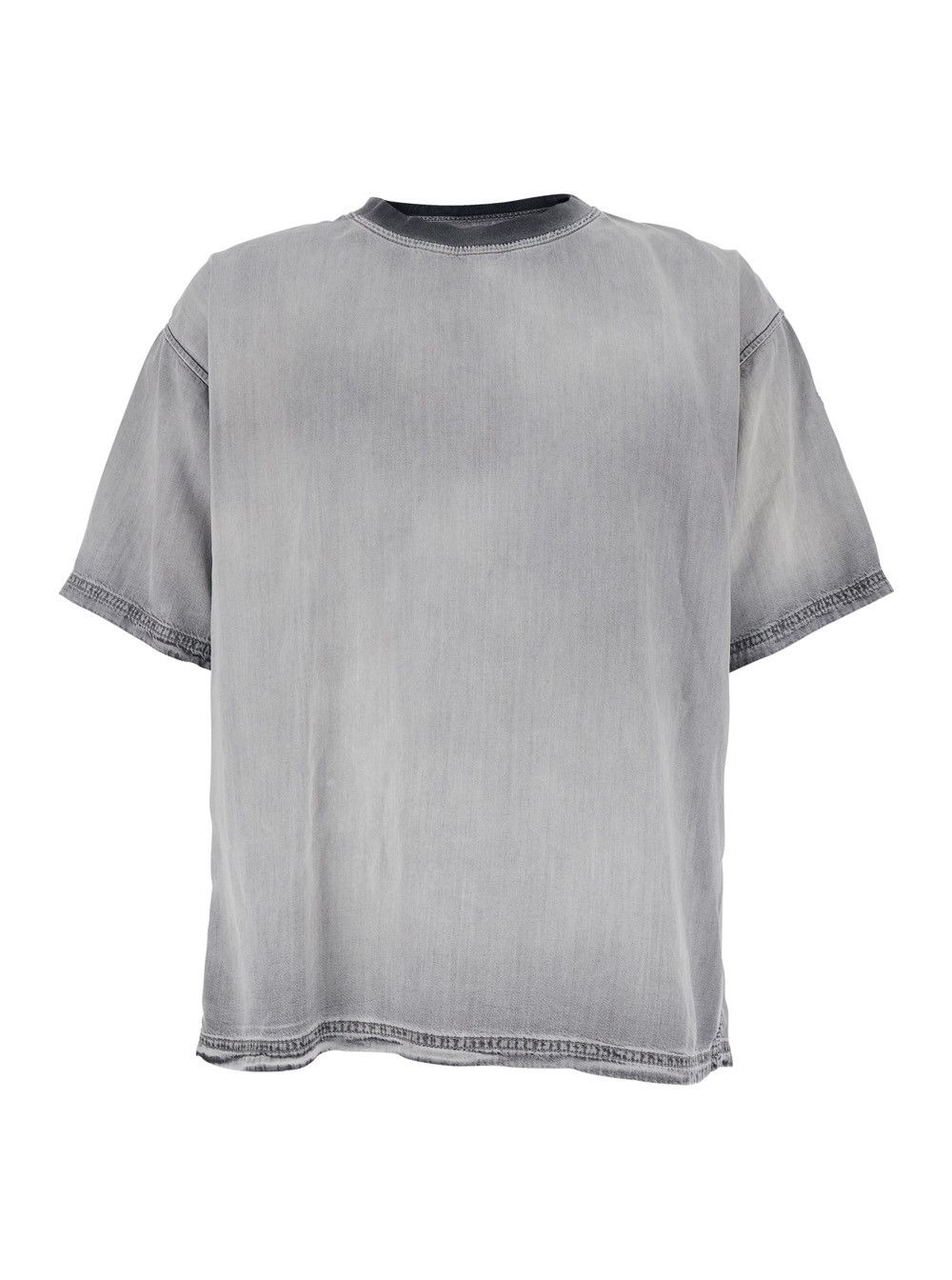 Diesel Crew Neck T-shirt with Faded Effect in Gray Tech Fabric for Men Size US S / EU 44-46 / 1 - 1 Thumbnail