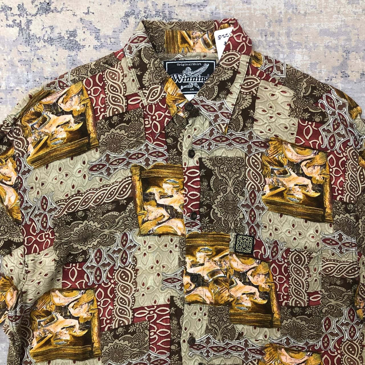 Vintage T465 VTG MADE IN ITALY WINNING 100RAYON SHIRTS Size US L / EU 52-54 / 3 - 5 Thumbnail