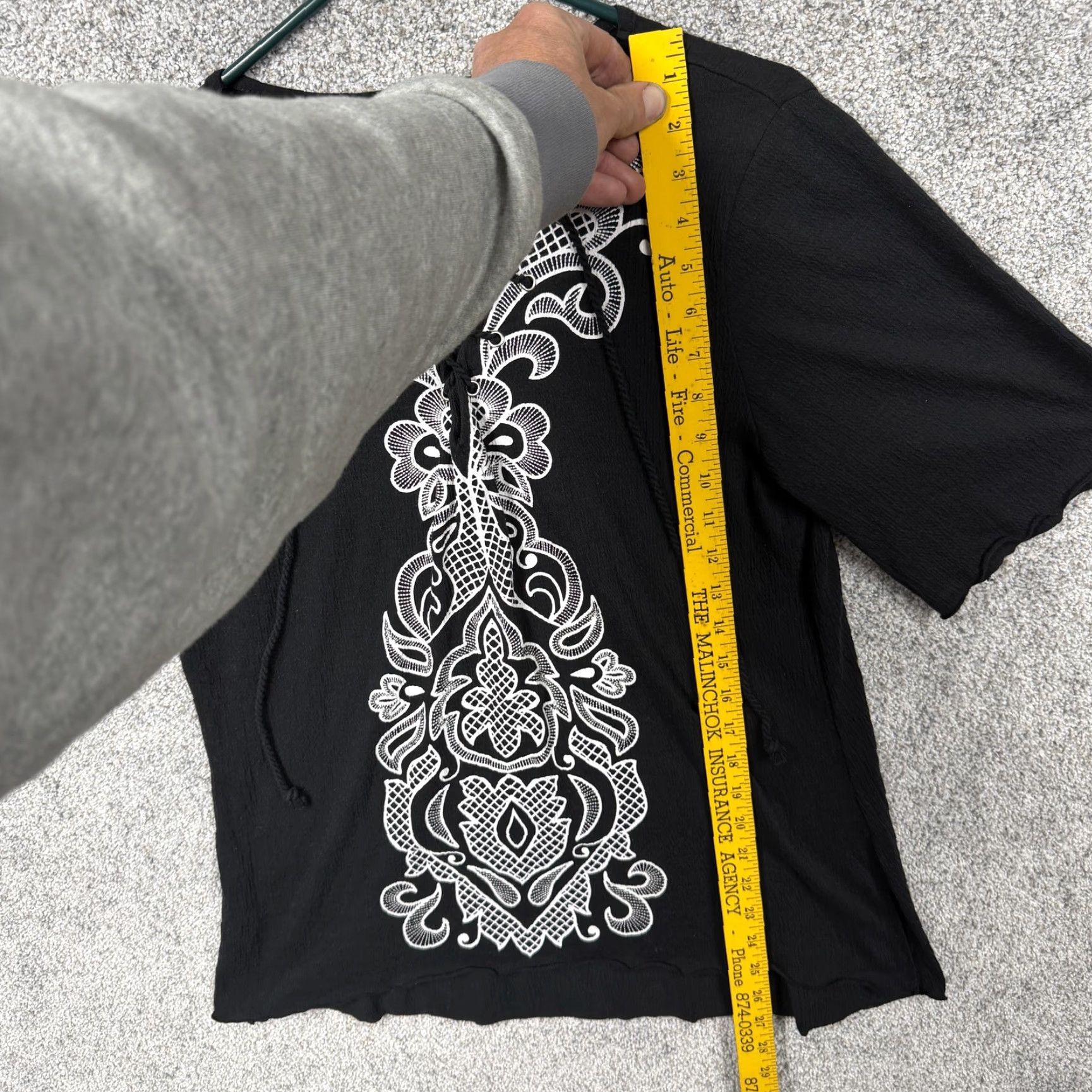Vintage Susan Lawrence Top L Lace Dark Boho Chic Romantic Ornate Damask Whimsigoth Artsy Size L / US 10 / IT 46 - 2 Thumbnail