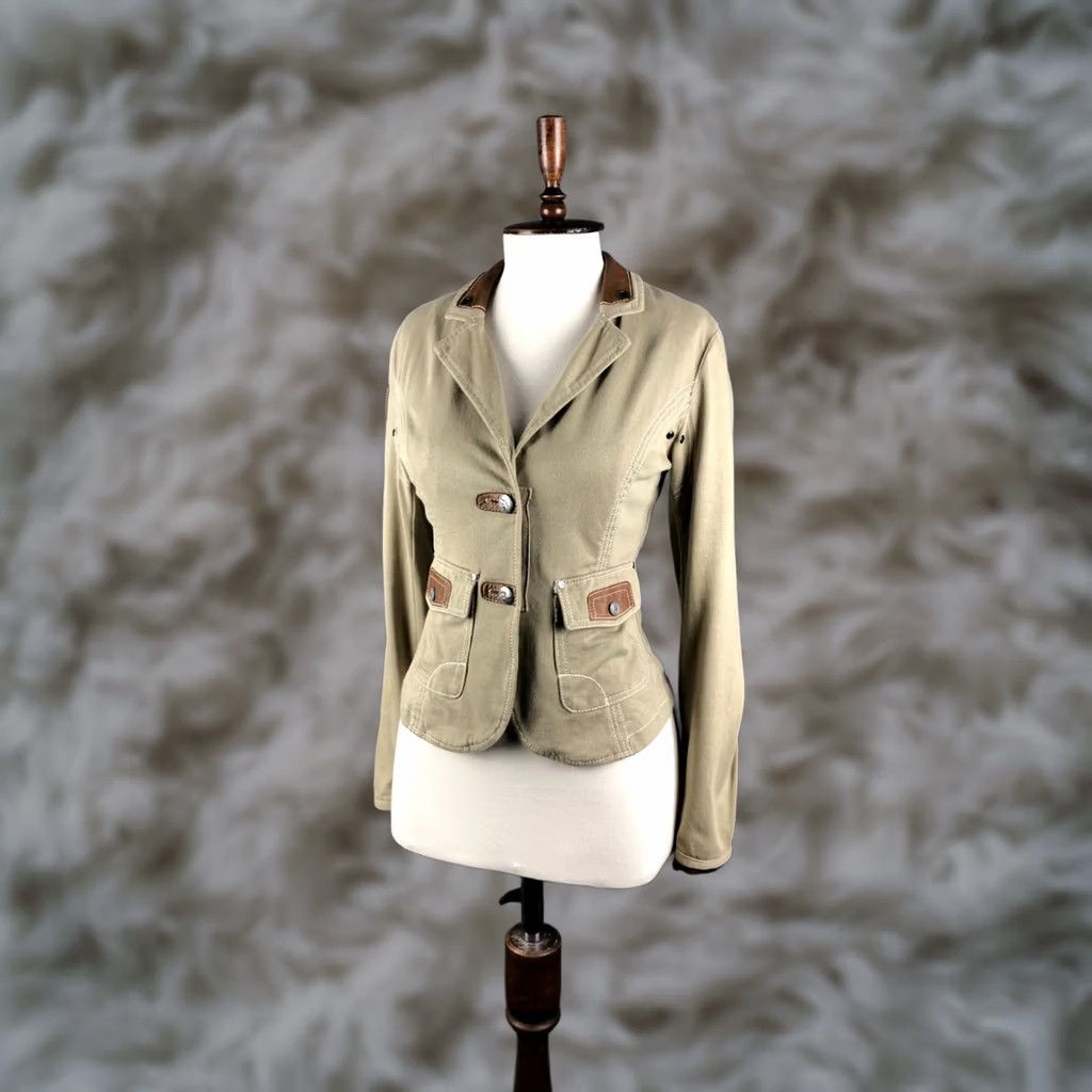 Aeronautica Militare Aeronautica Militare Blazer Shirt Womens 40 Khaki Cotton Single-Breasted Size S / US 4 / IT 40 - 1 Thumbnail