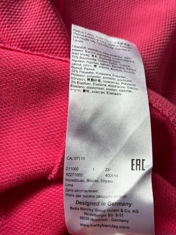 Other Betty Barclay Sz 38 / M Pink Shirt Rare Size M / US 6-8 / IT 42-44 - 6 Thumbnail