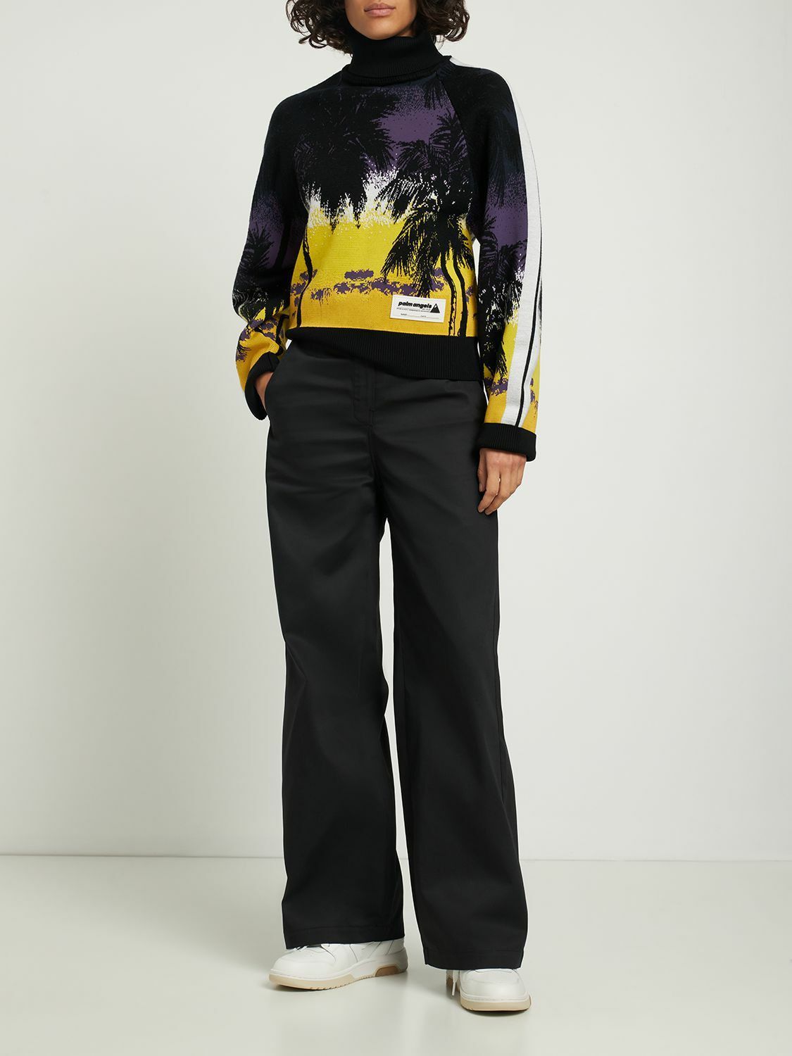 Palm Angels o1mle0425 Reversed Waistband Chino Pant in Black & White Size 26" / US 2 / IT 38 - 7 Thumbnail